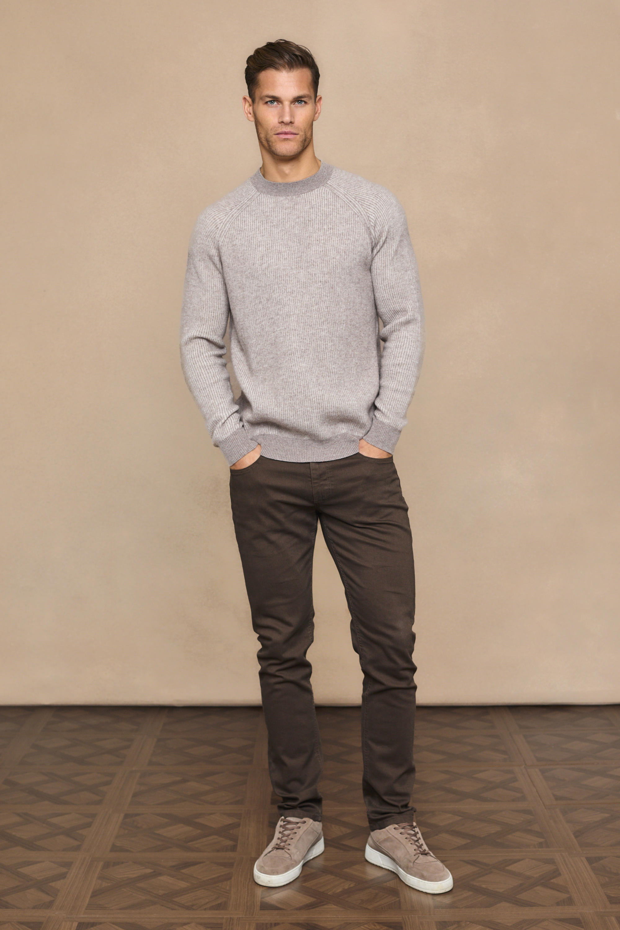 Orien Crew Neck Jumper - Oatmeal Marl