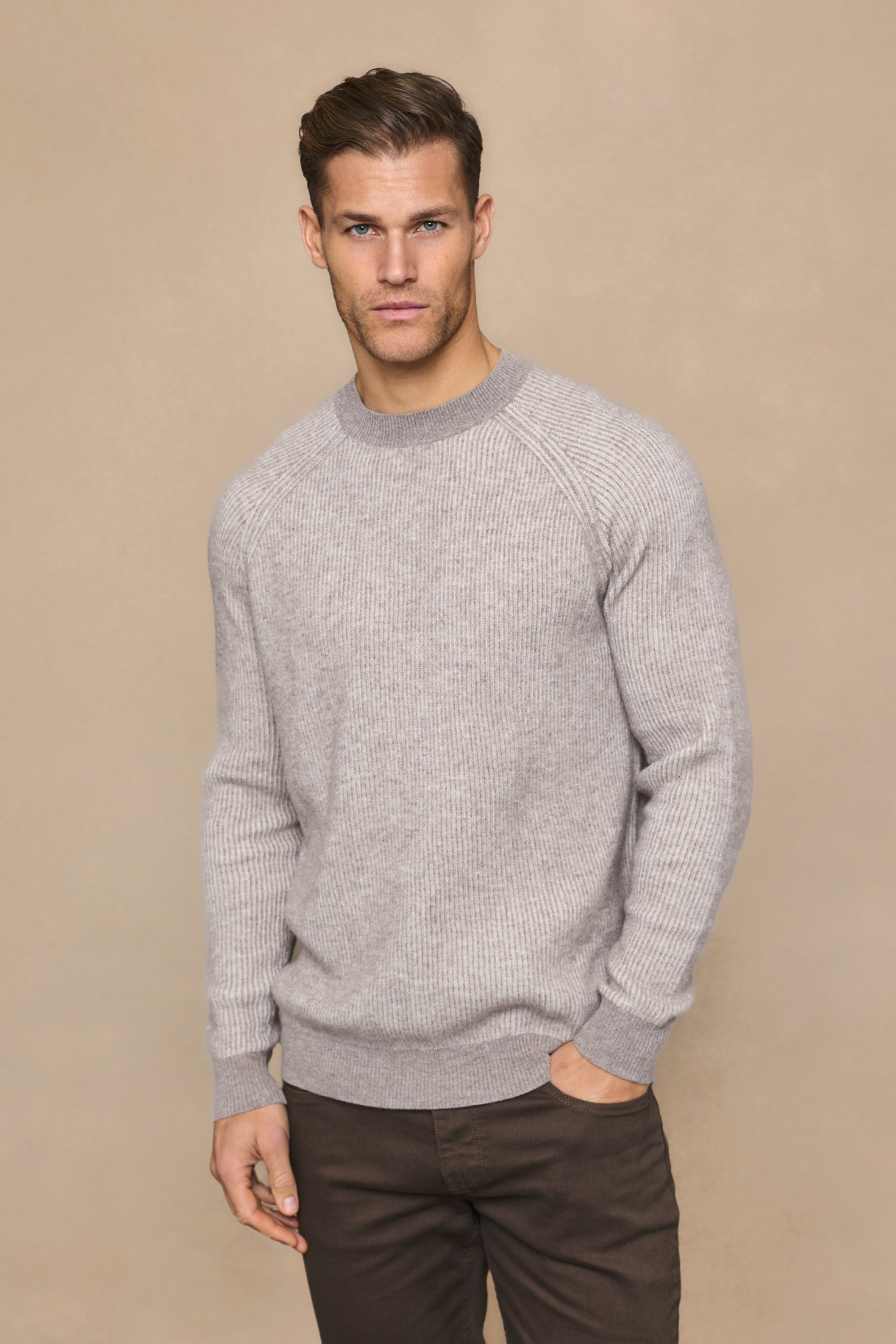 Orien Crew Neck Jumper - Oatmeal Marl