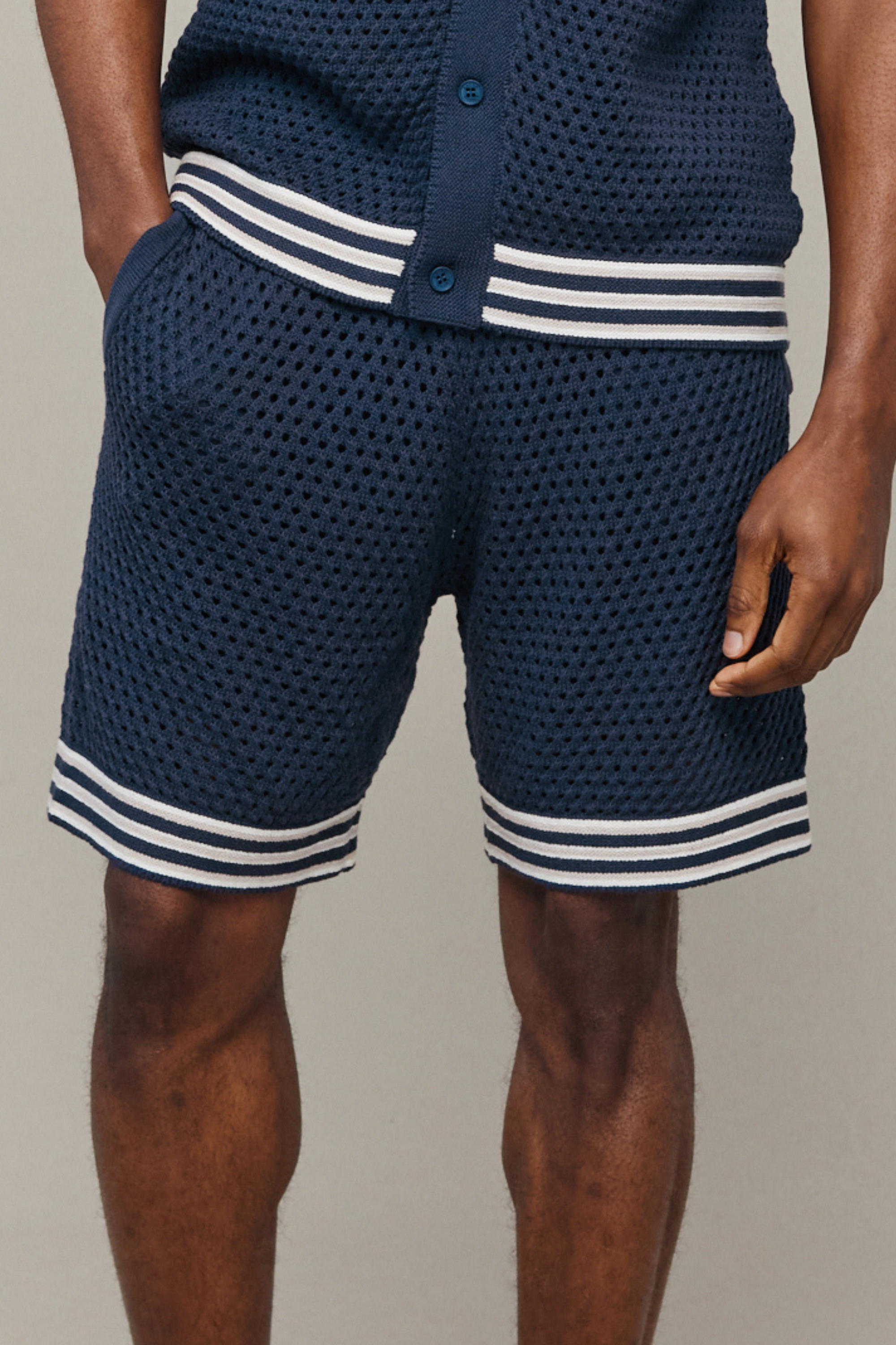 Cipressi Crochet Knit Short - Navy