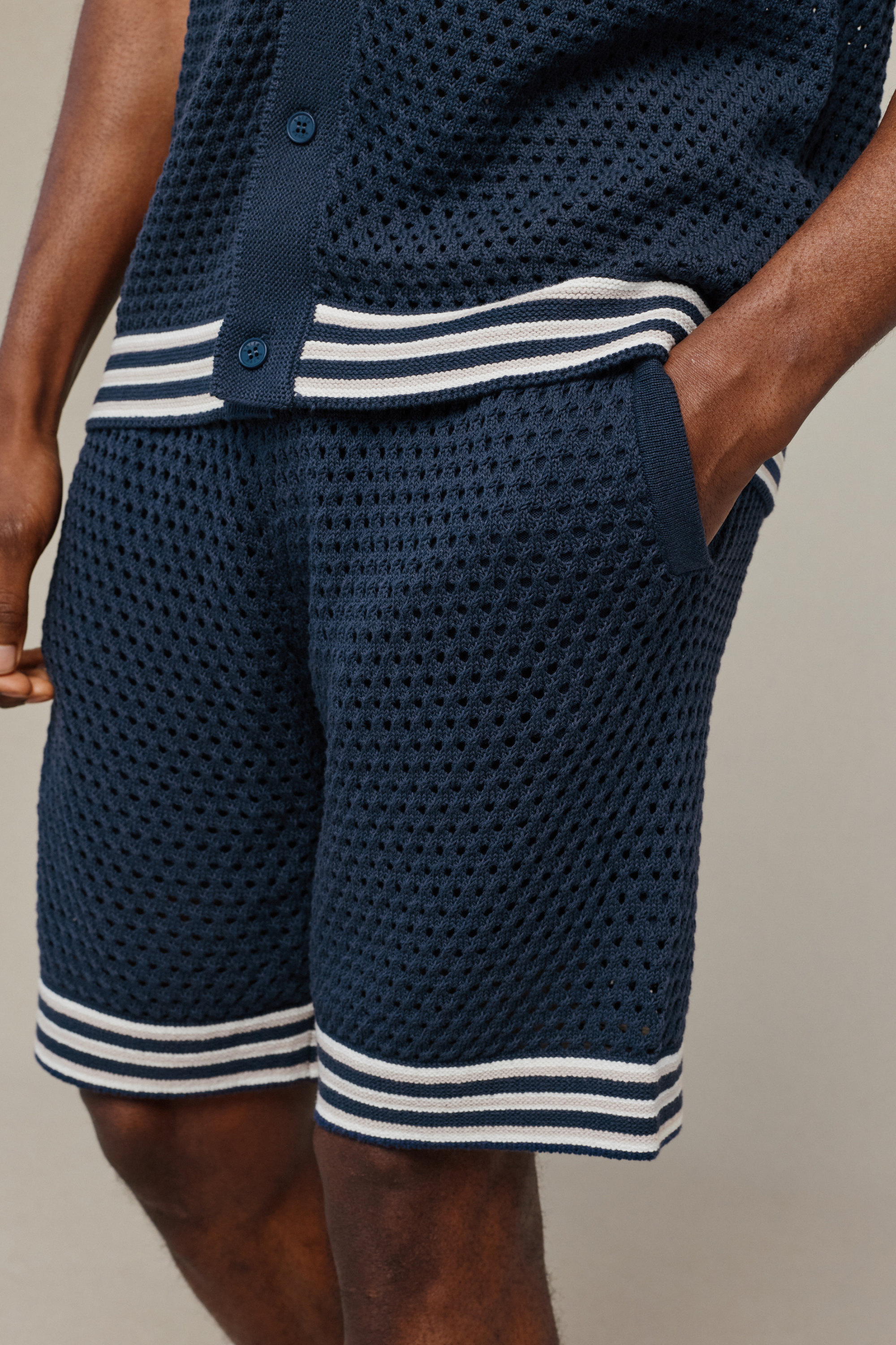 Cipressi Crochet Knit Short - Navy