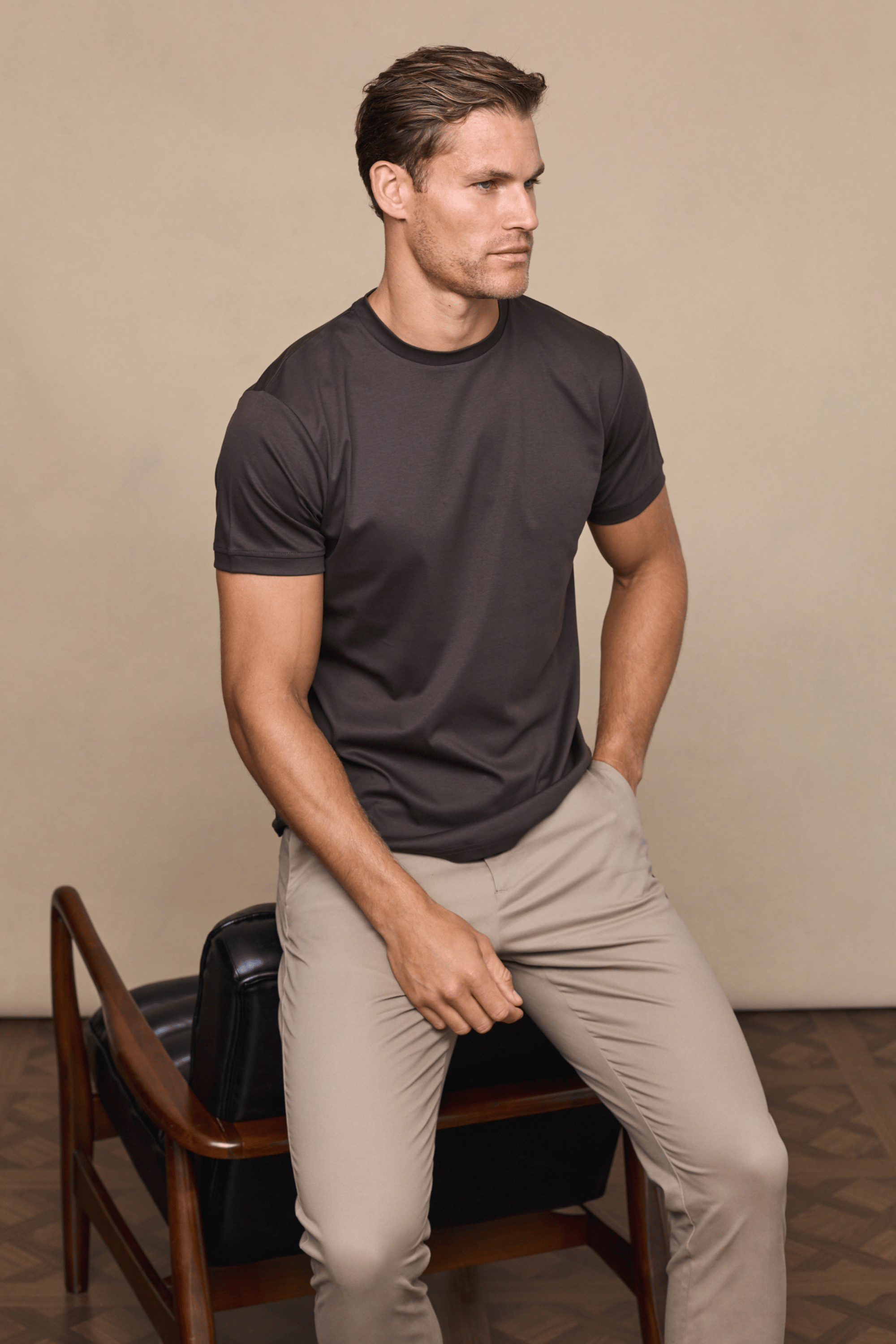 Luxe Mercerised T-Shirt - Brown