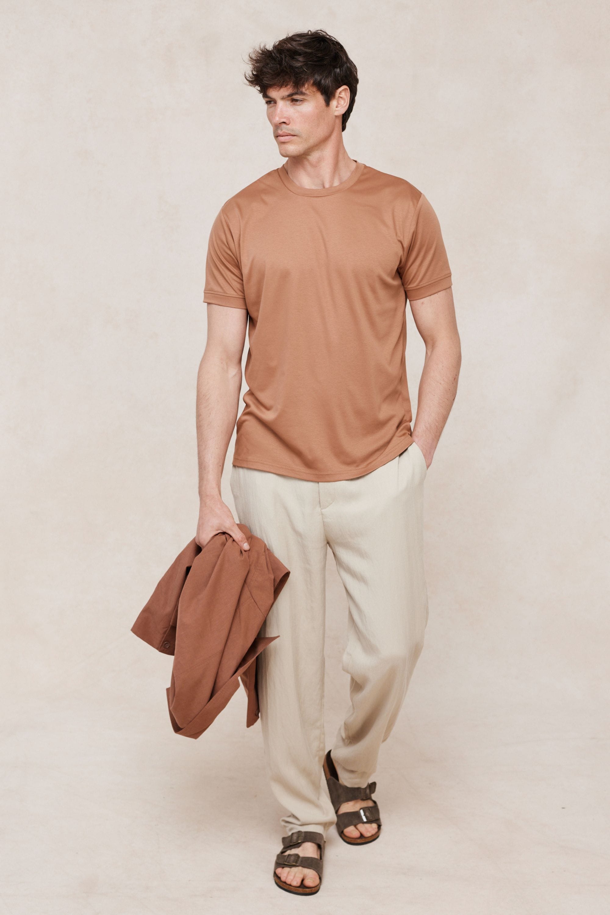 Luxe Mercerised T-Shirt - Rust Orange