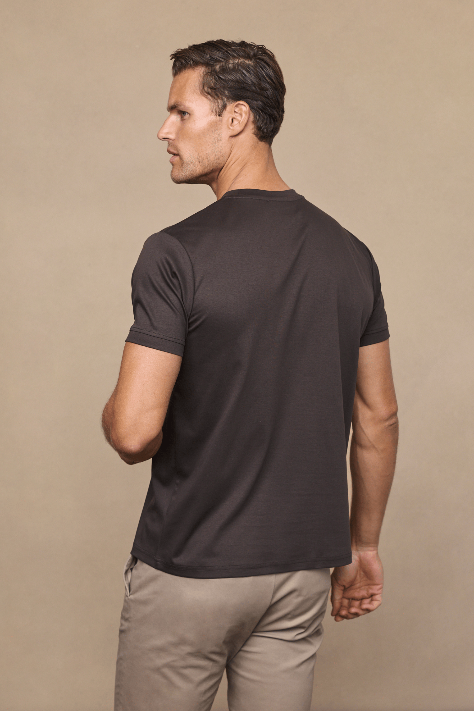 Luxe Mercerised T-Shirt - Brown