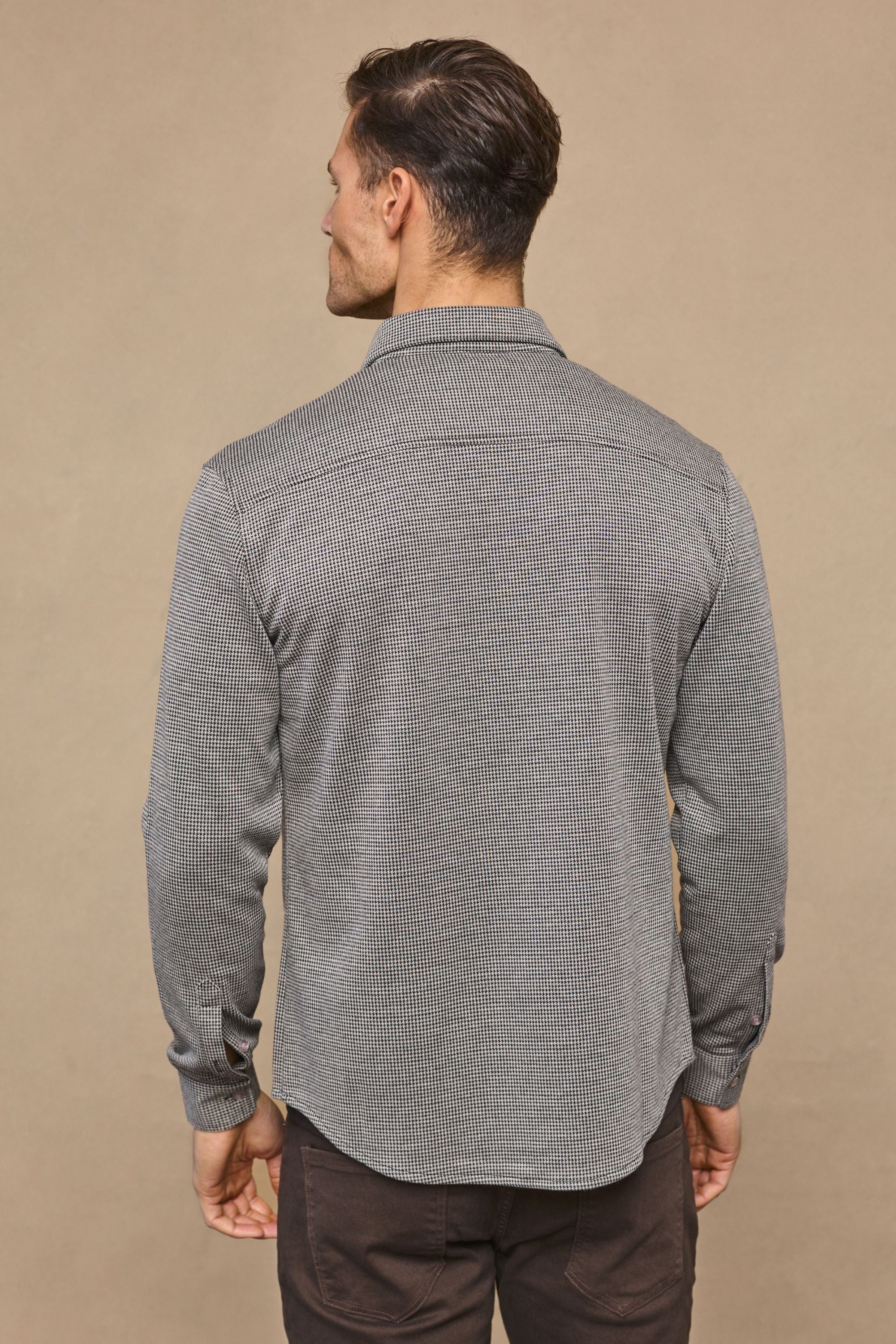 Joseph Dogtooth Overshirt - Black/Brown