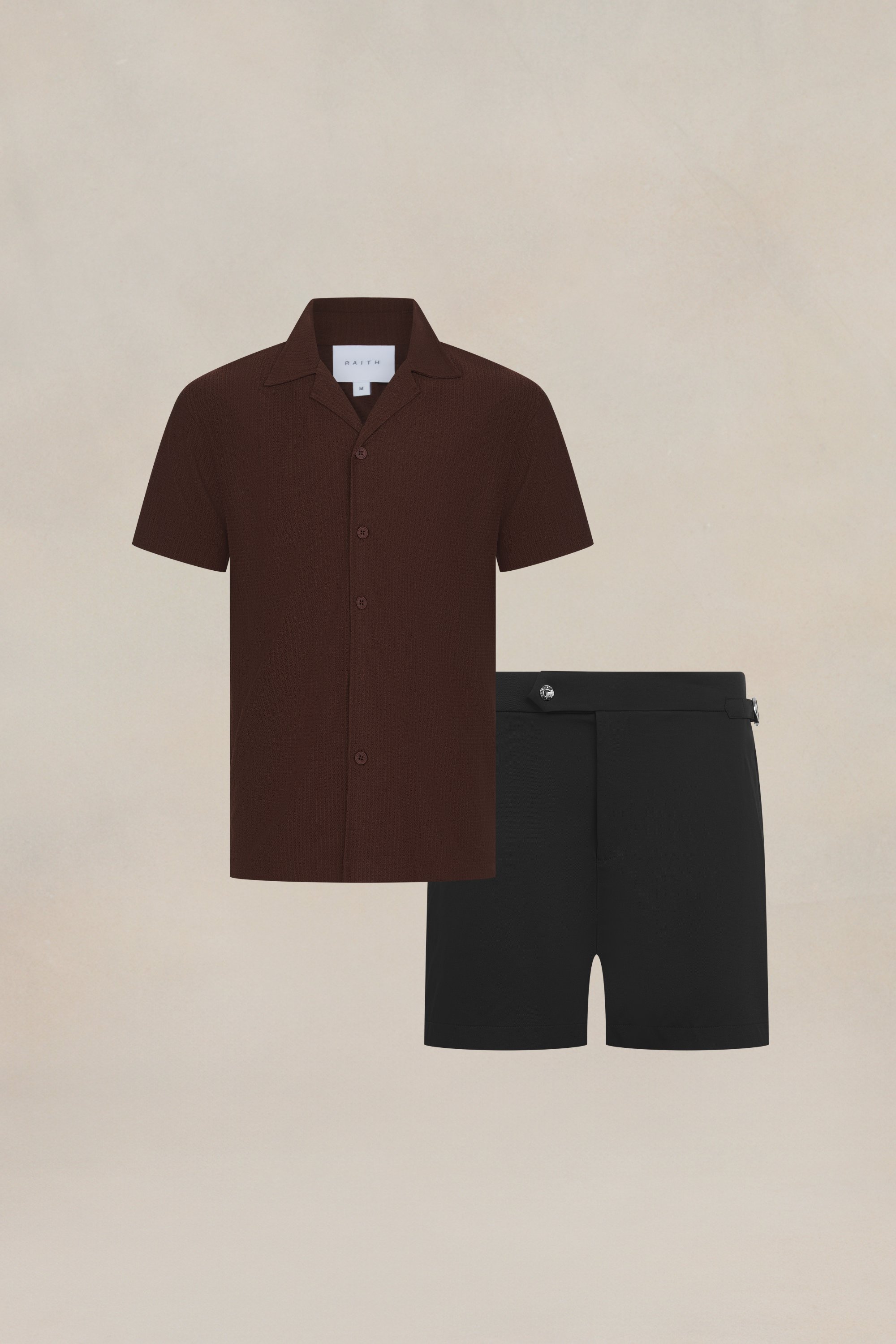 Poolside-Set aus Hemd und Badeshorts – Rost