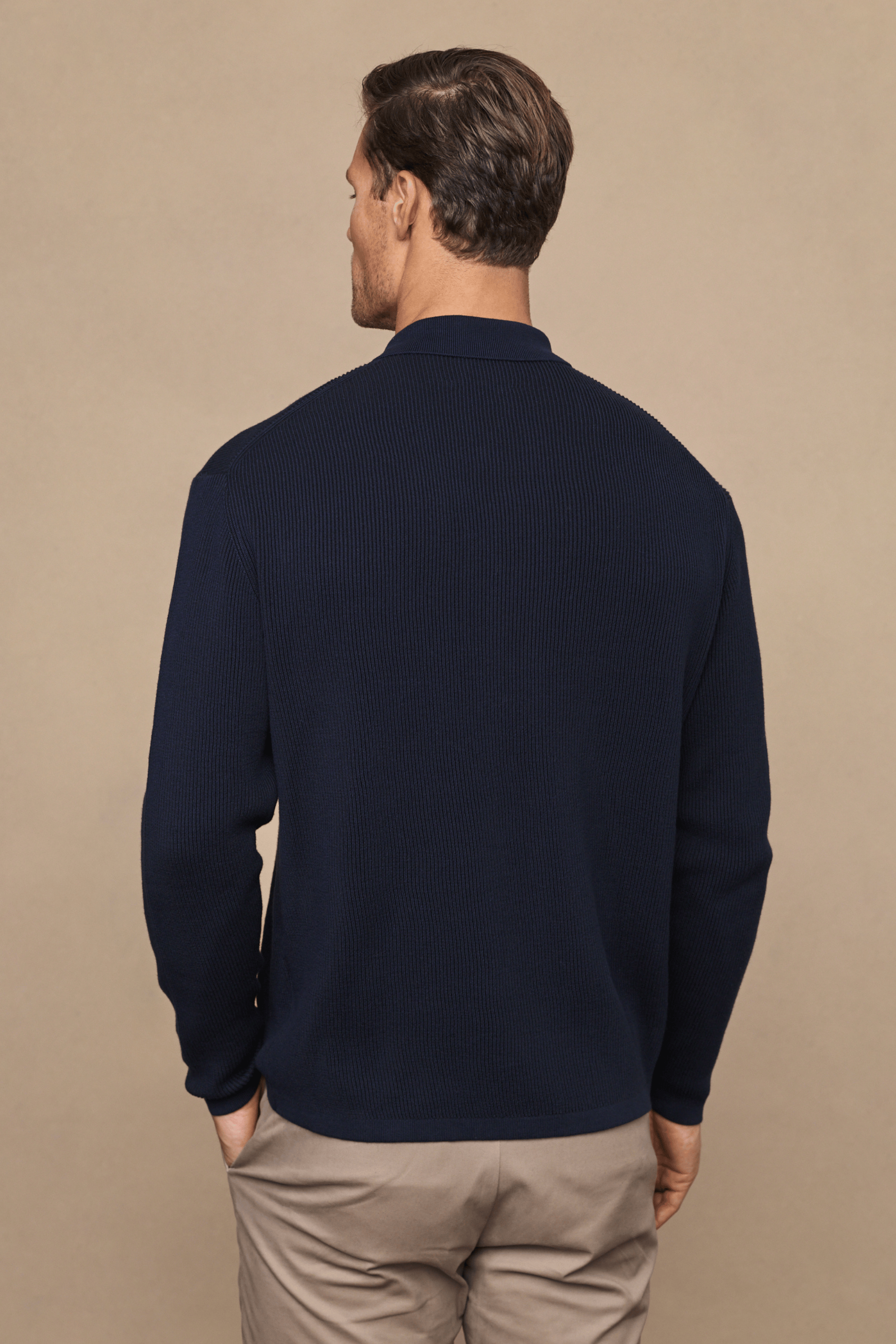 Nikos Cotton Zip Through Jacket - Navy