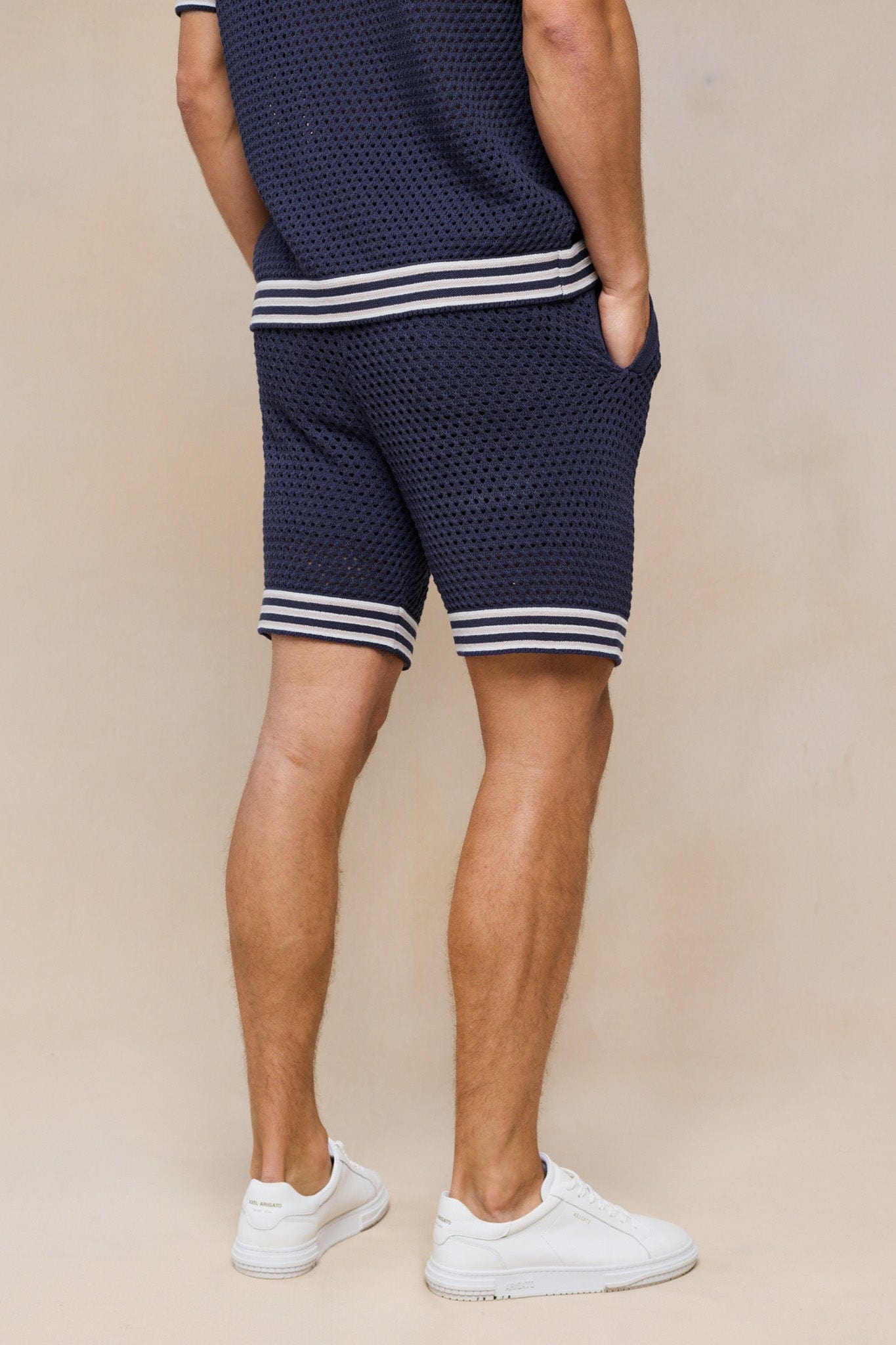 Cipressi Häkelstrickshorts - Marineblau