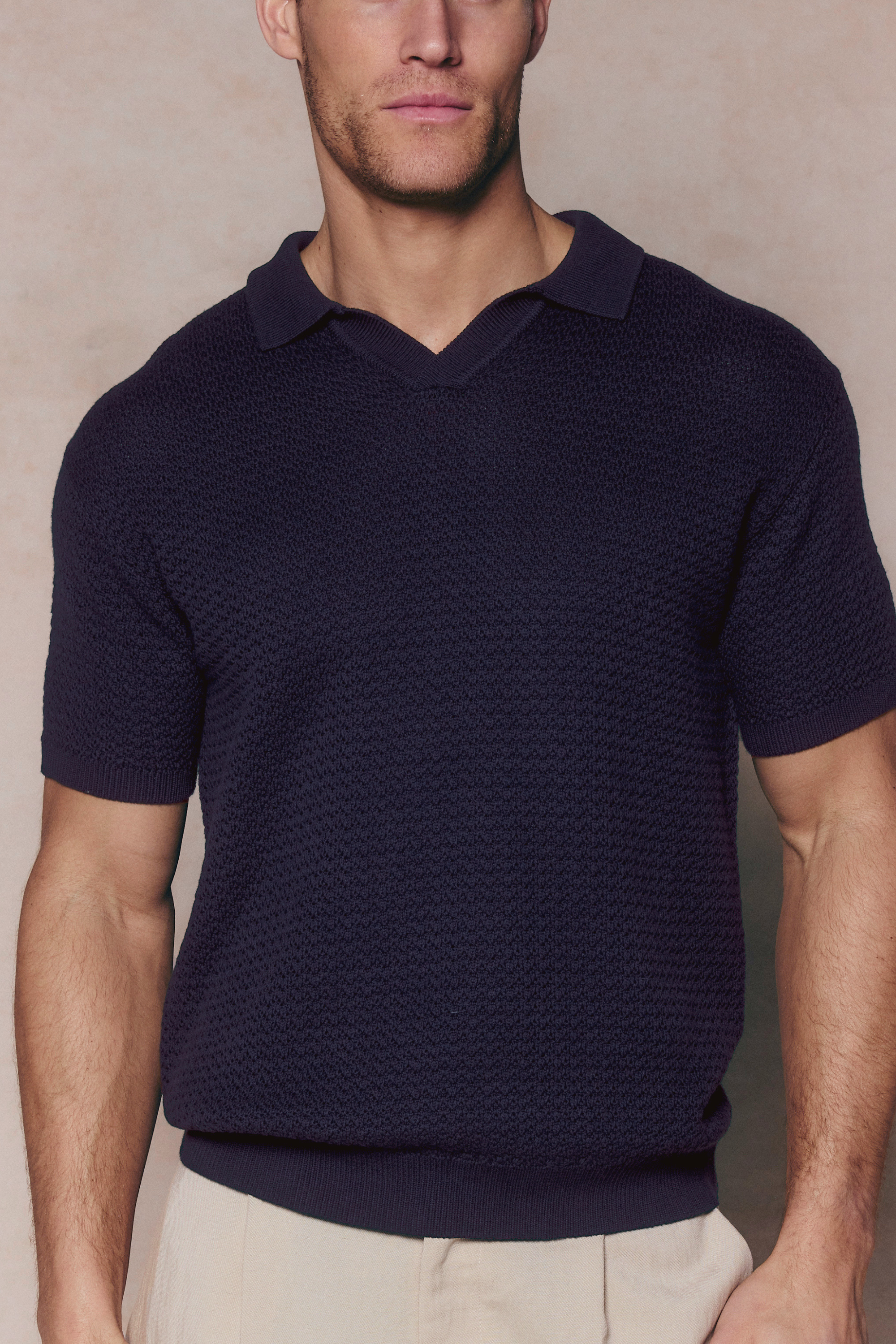 Rapha Cotton Knit Polo - Navy