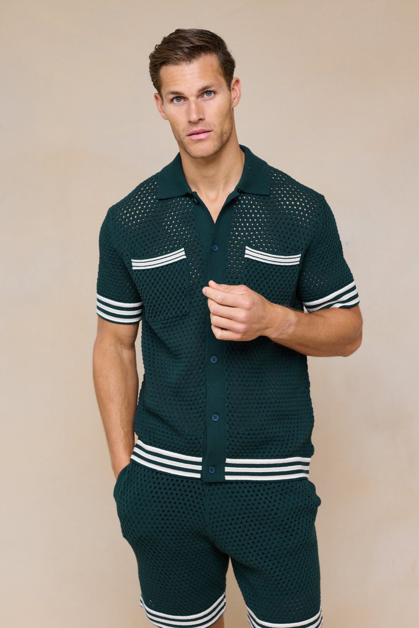 Cipressi Crochet Knit Shirt - Green