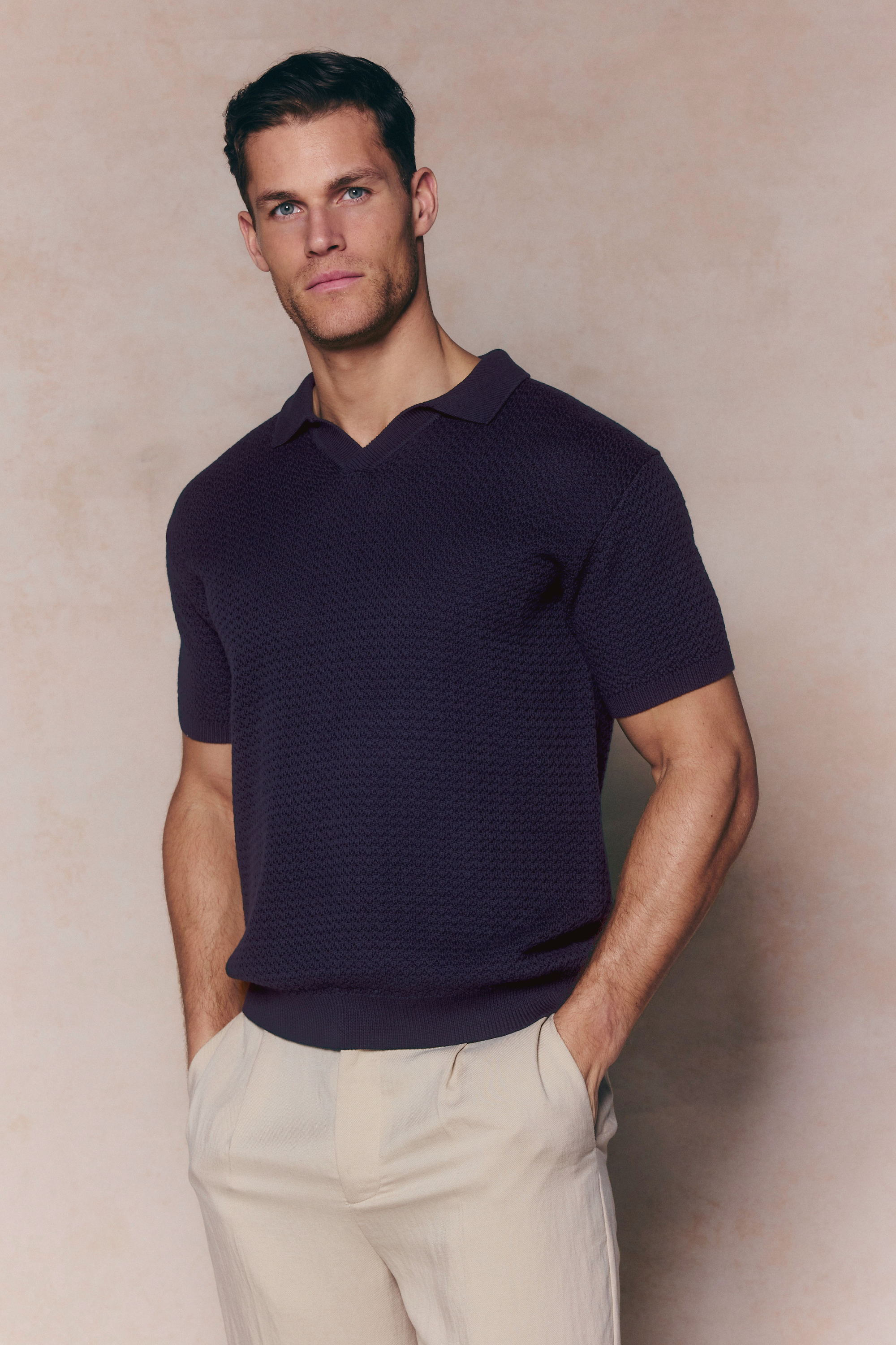 Rapha Cotton Knit Polo - Navy