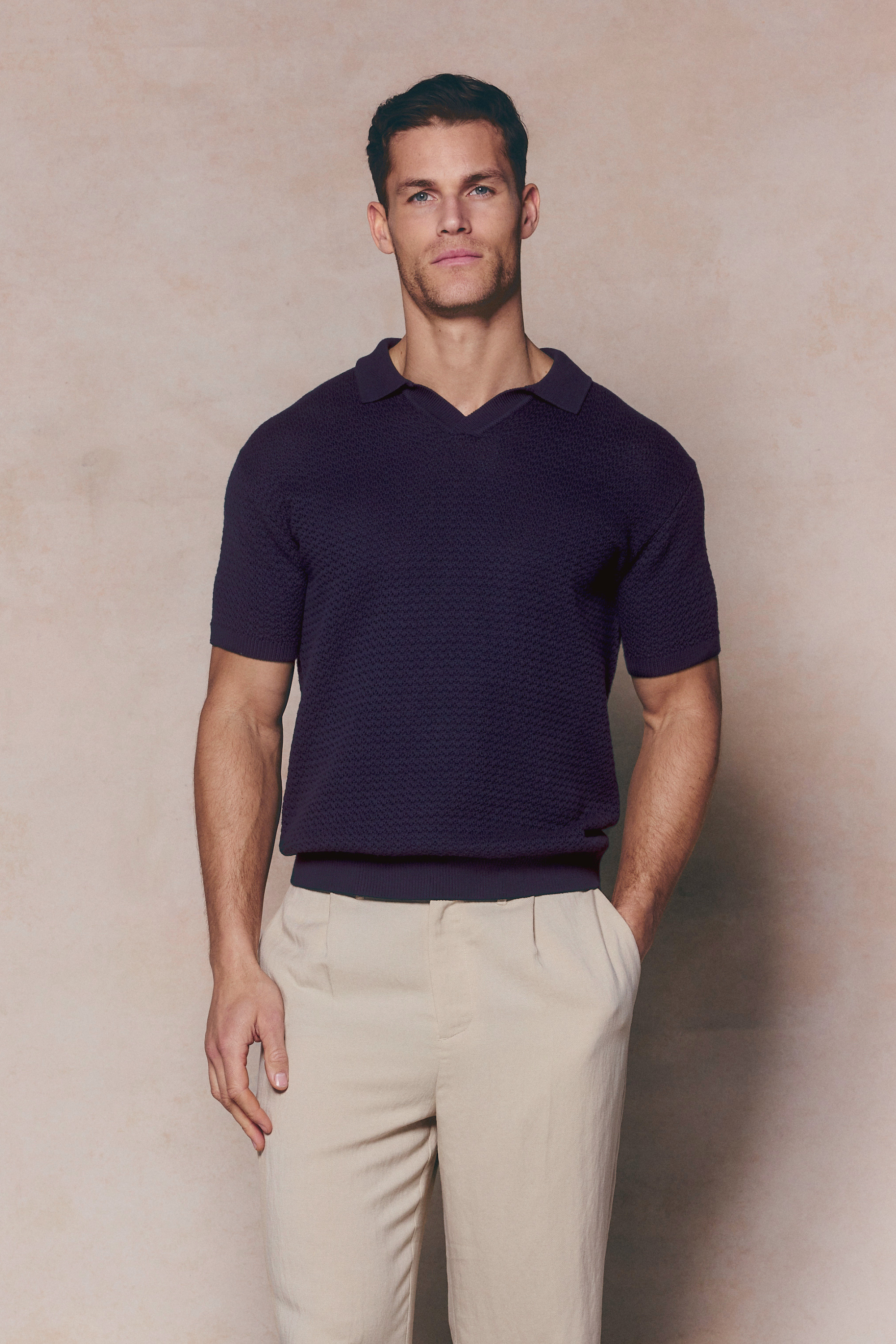 Rapha Cotton Knit Polo - Navy