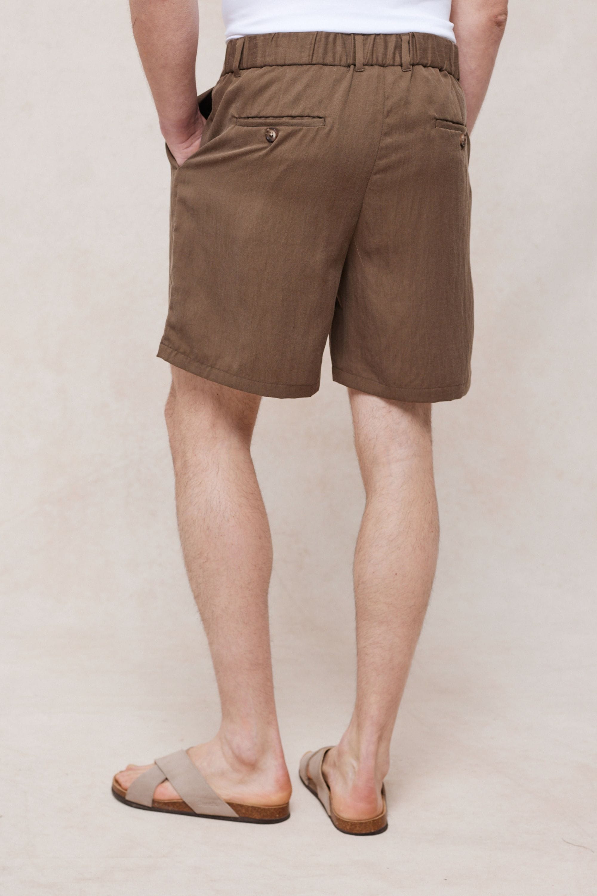 Caio Fluid Twill Short - Brown