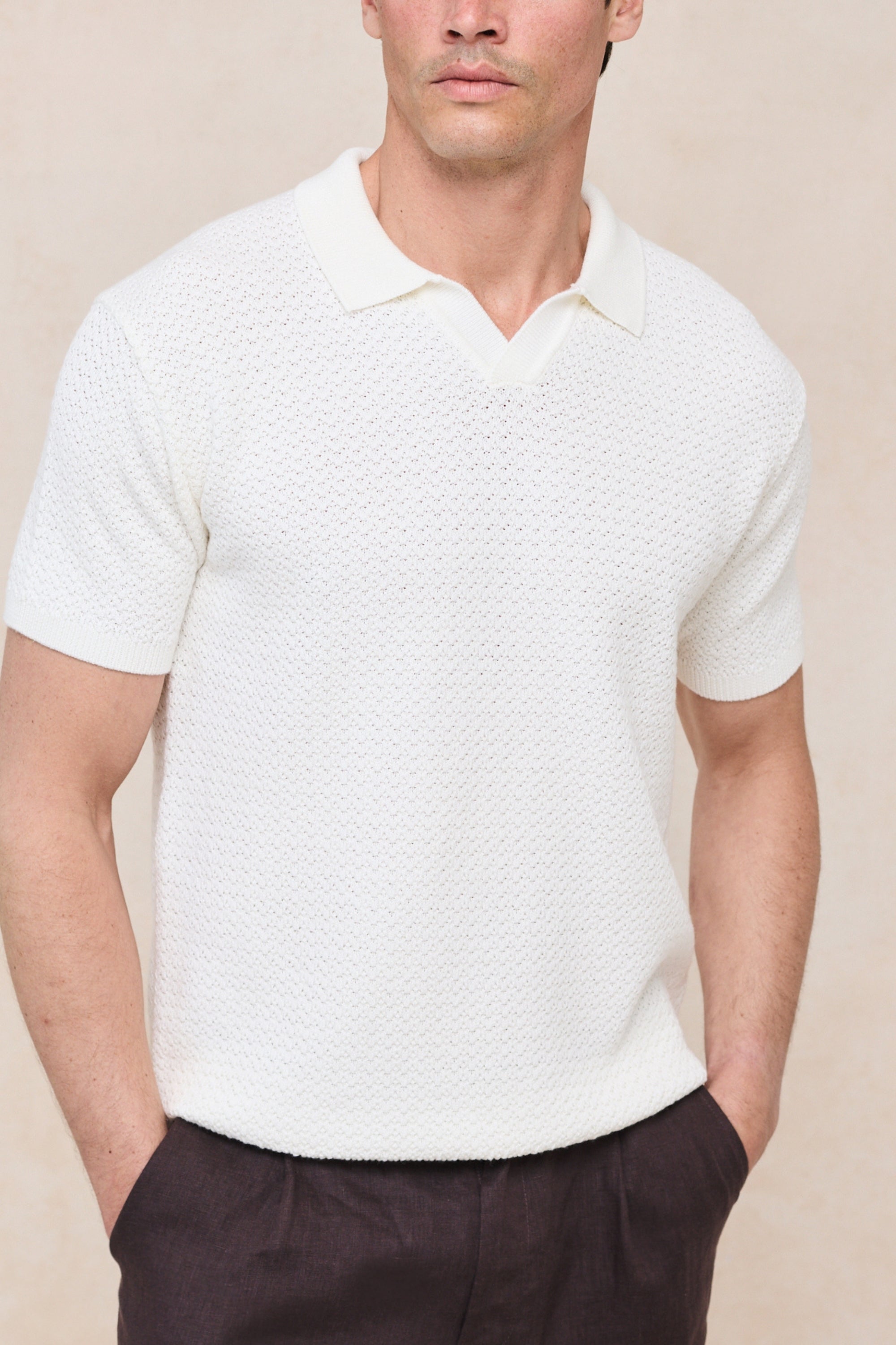 Rapha Cotton Knit Polo - Ecru