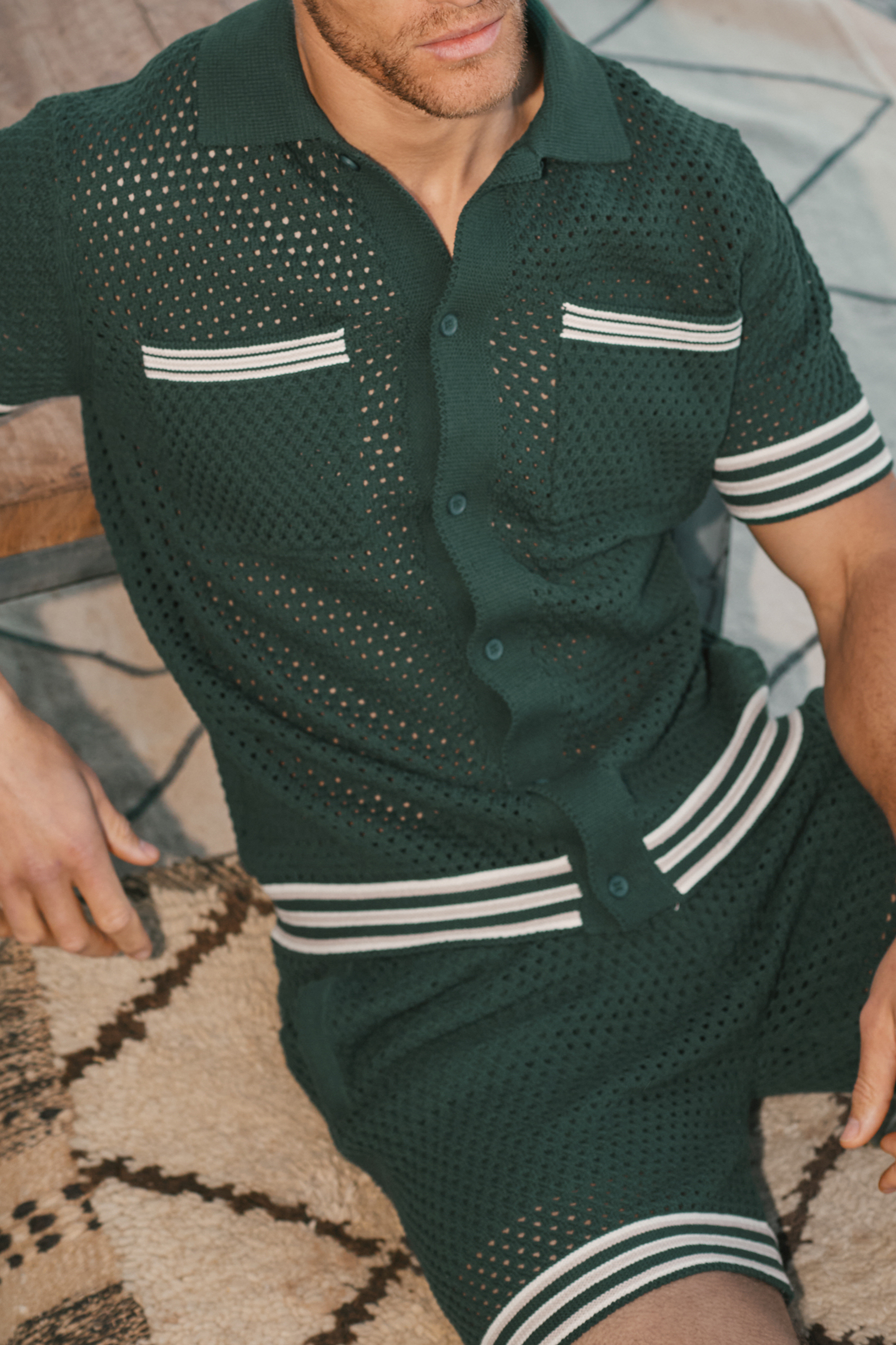 Cipressi Crochet Knit Shirt - Green