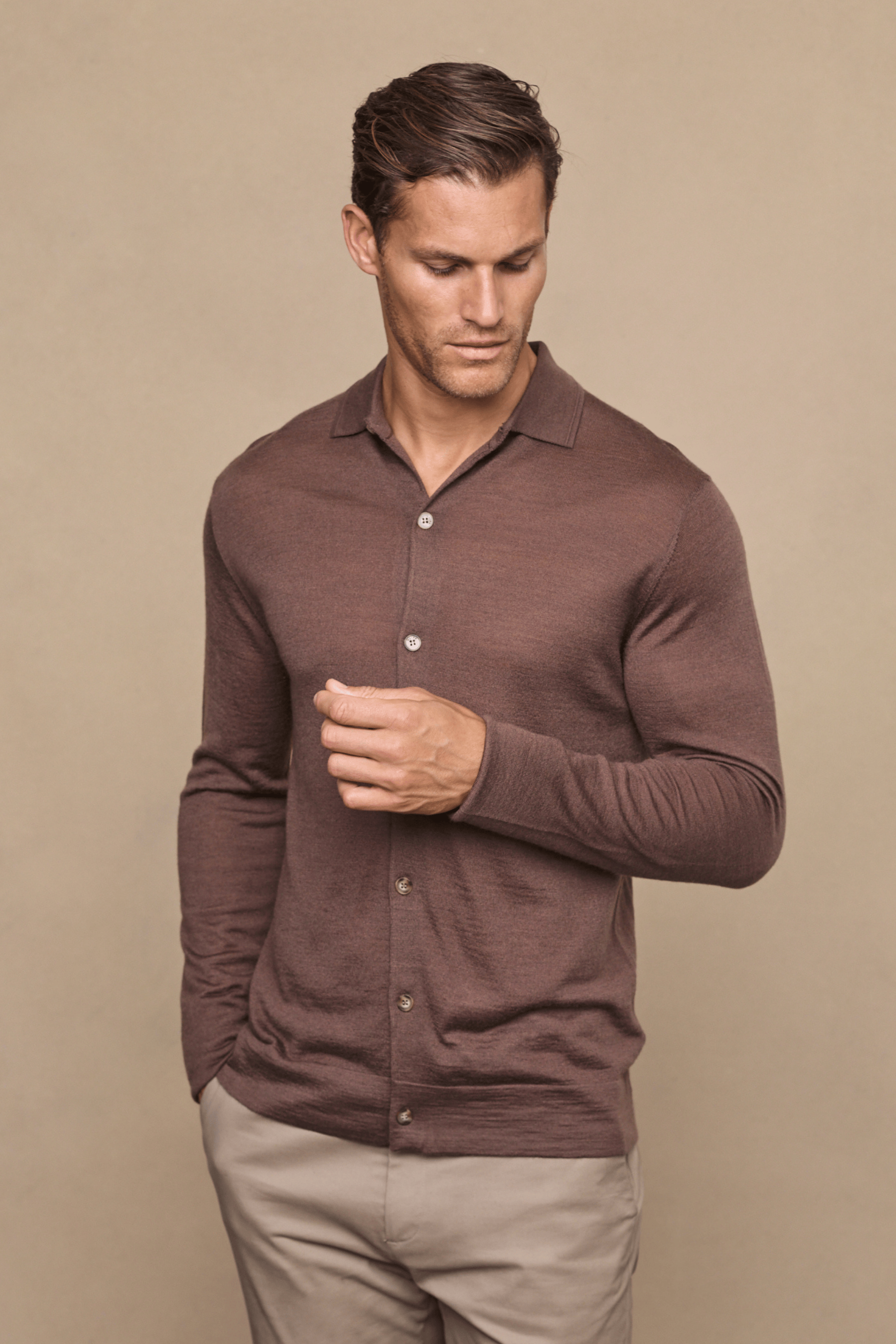 Edgar Fine Knit Shirt - Mocha
