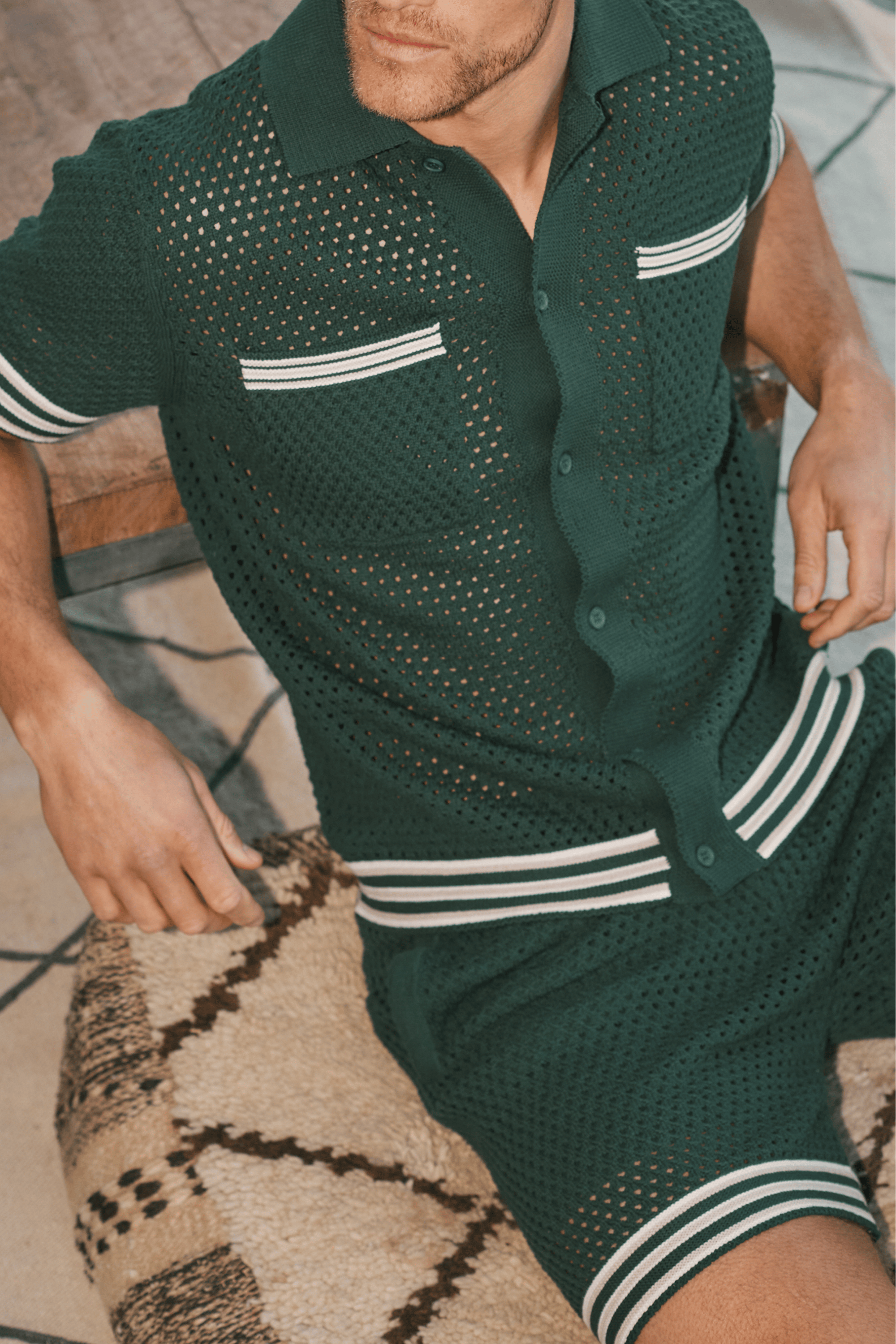 Cipressi Crochet Knit Shirt - Green