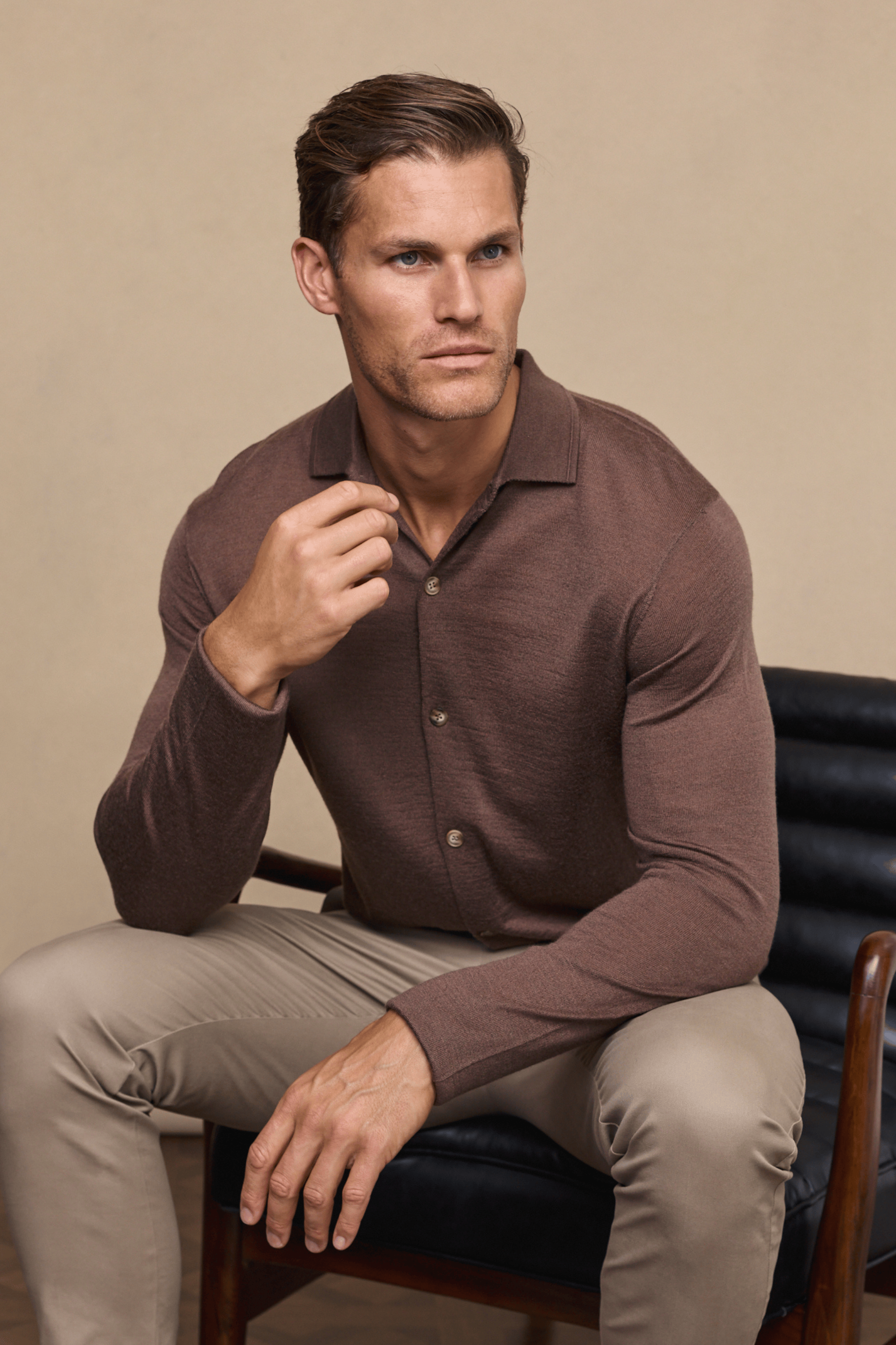 Edgar Fine Knit Shirt - Mocha