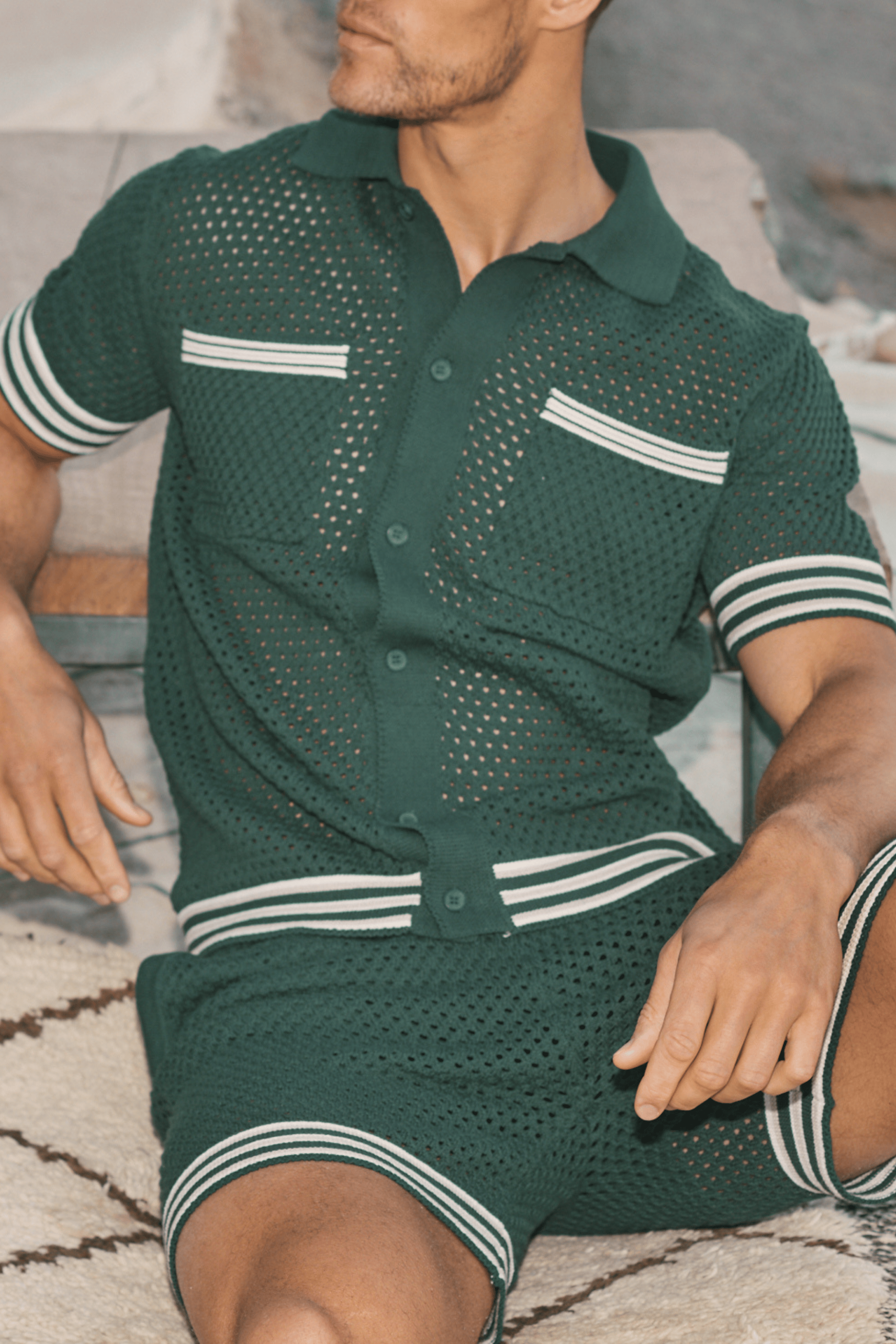 Cipressi Crochet Knit Short - Green