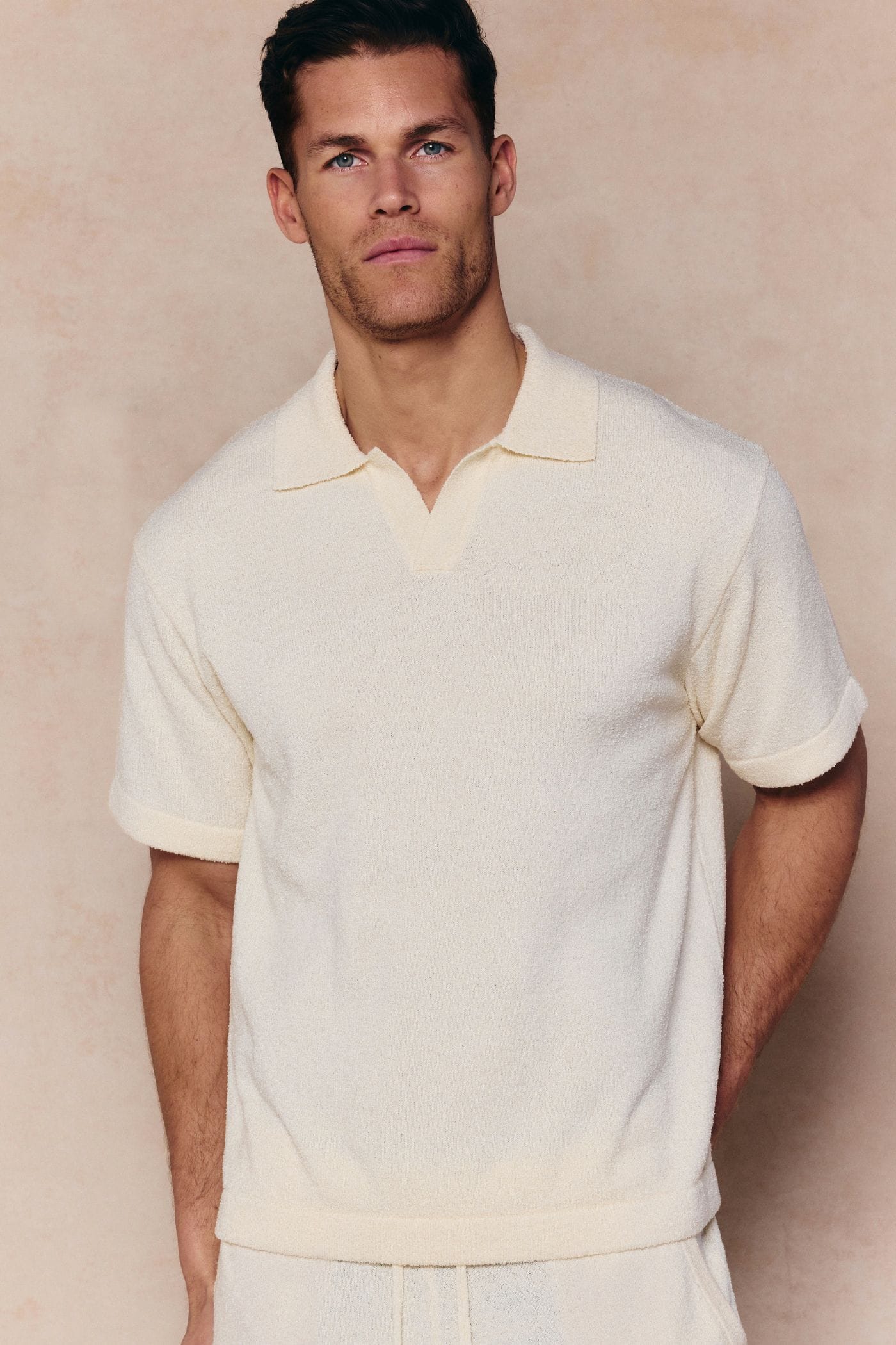 Miguel Boucle Polo Shirt - Ecru