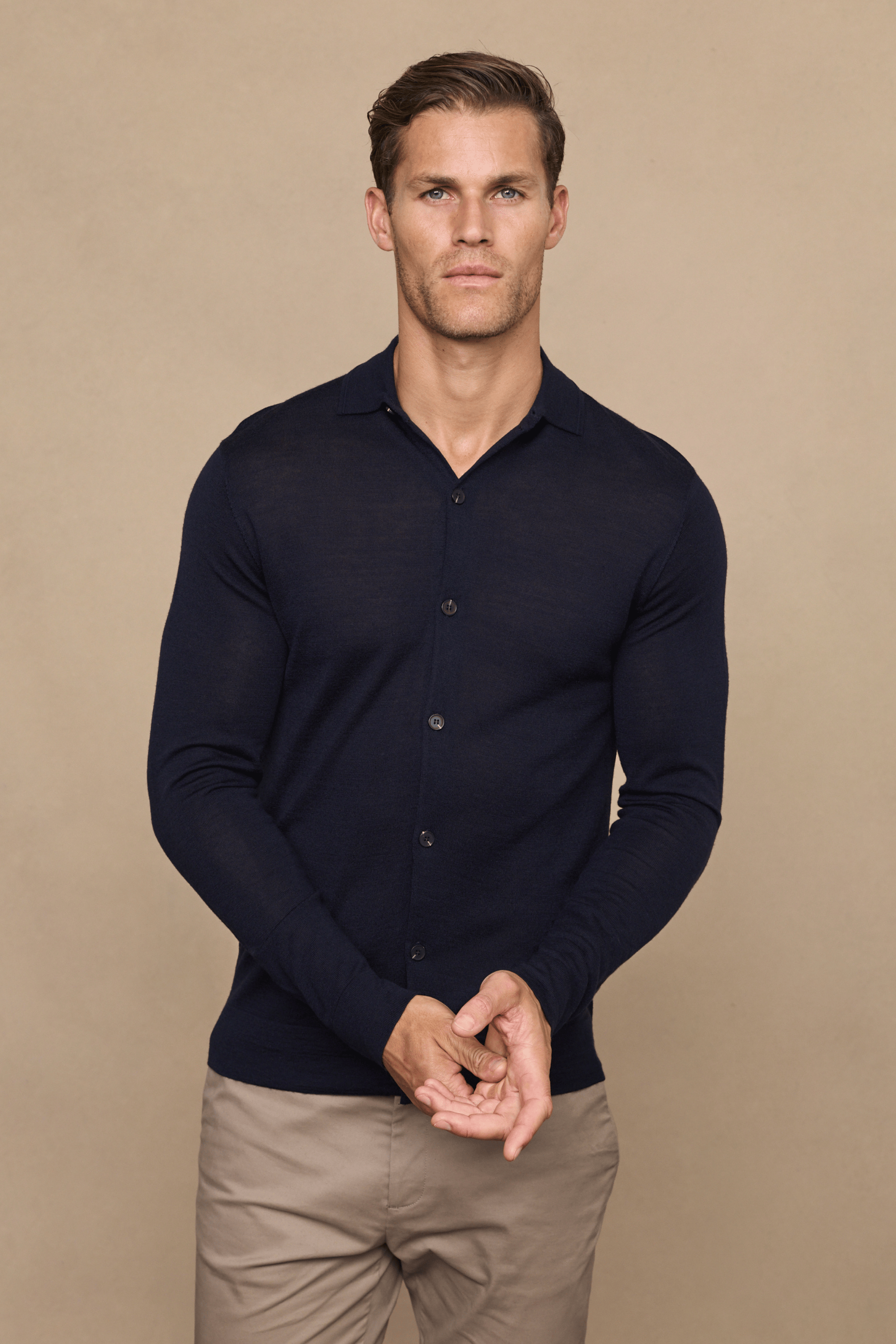 Edgar Fine Knit Shirt - Navy