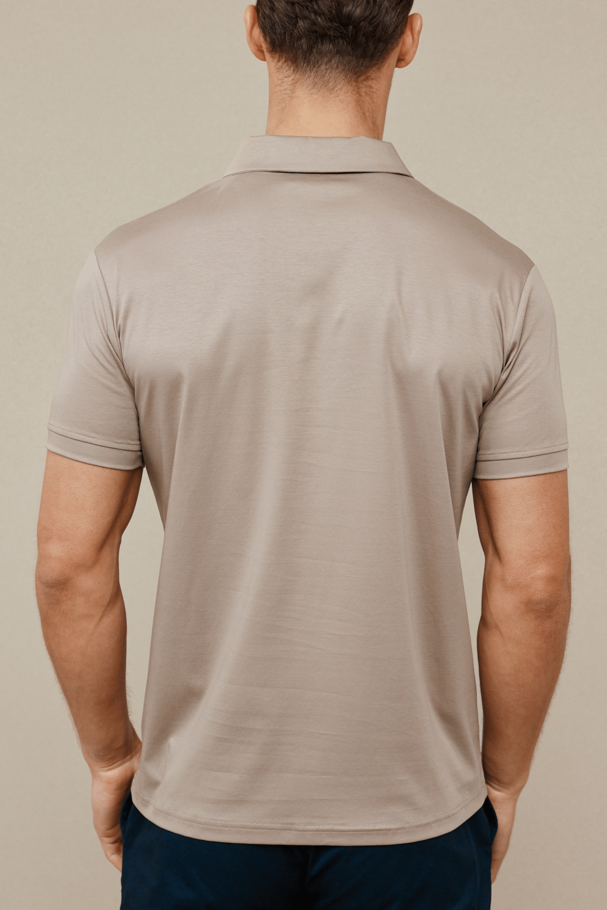 Santi Mercerised Polo Shirt -Sand