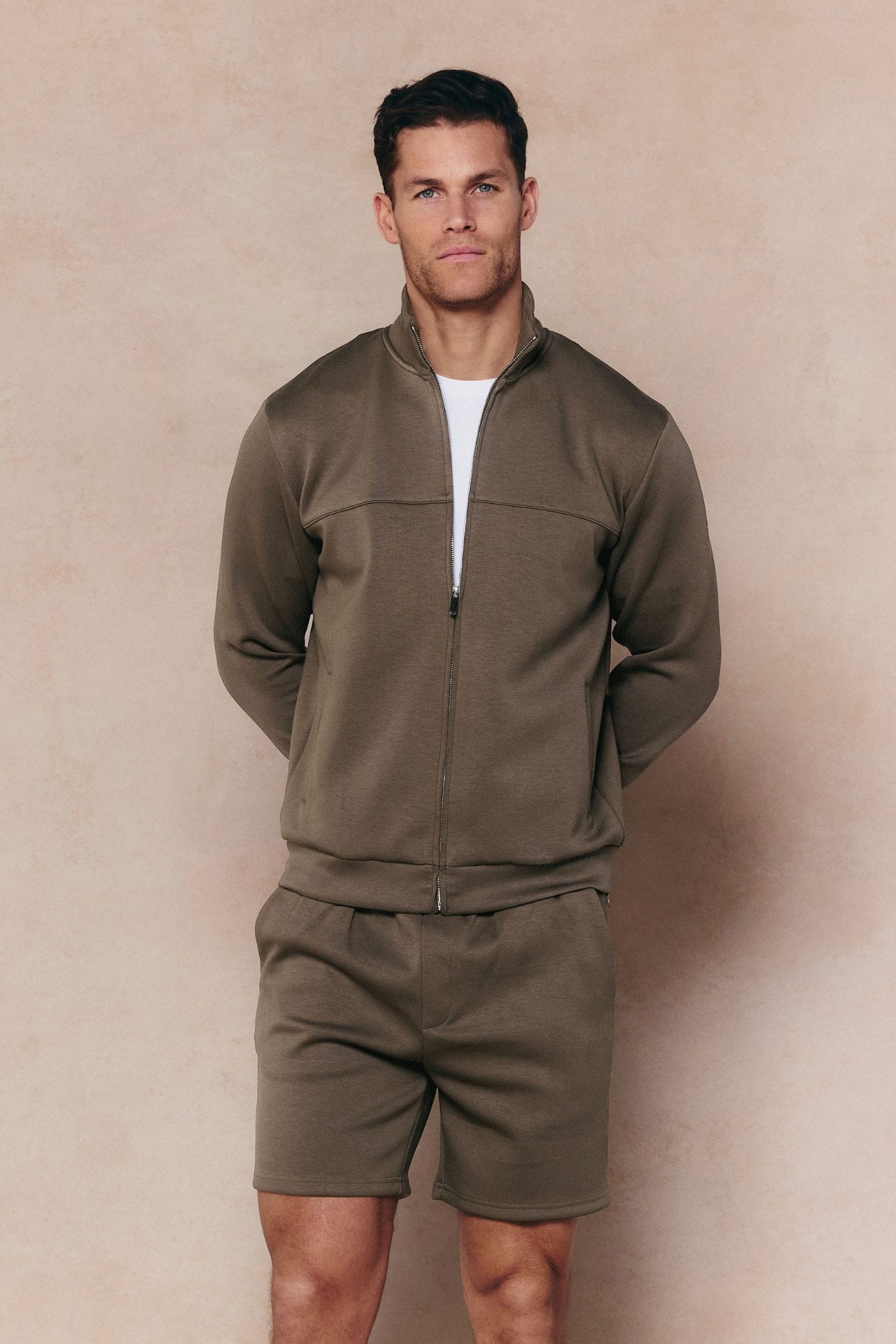 Luxe Zip Through Jacket - Burnt Olive