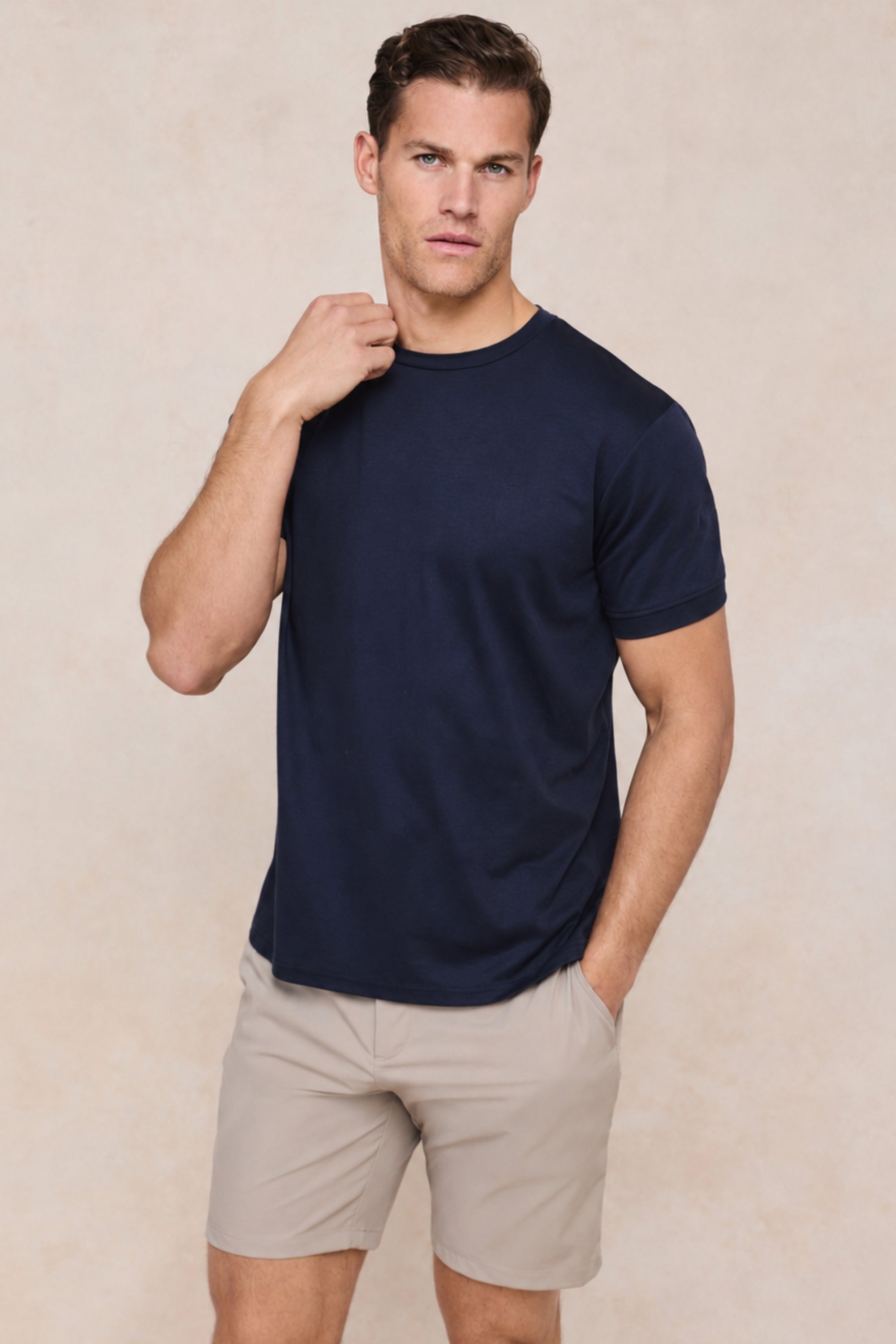 Luxe Mercerised T-Shirt - Navy