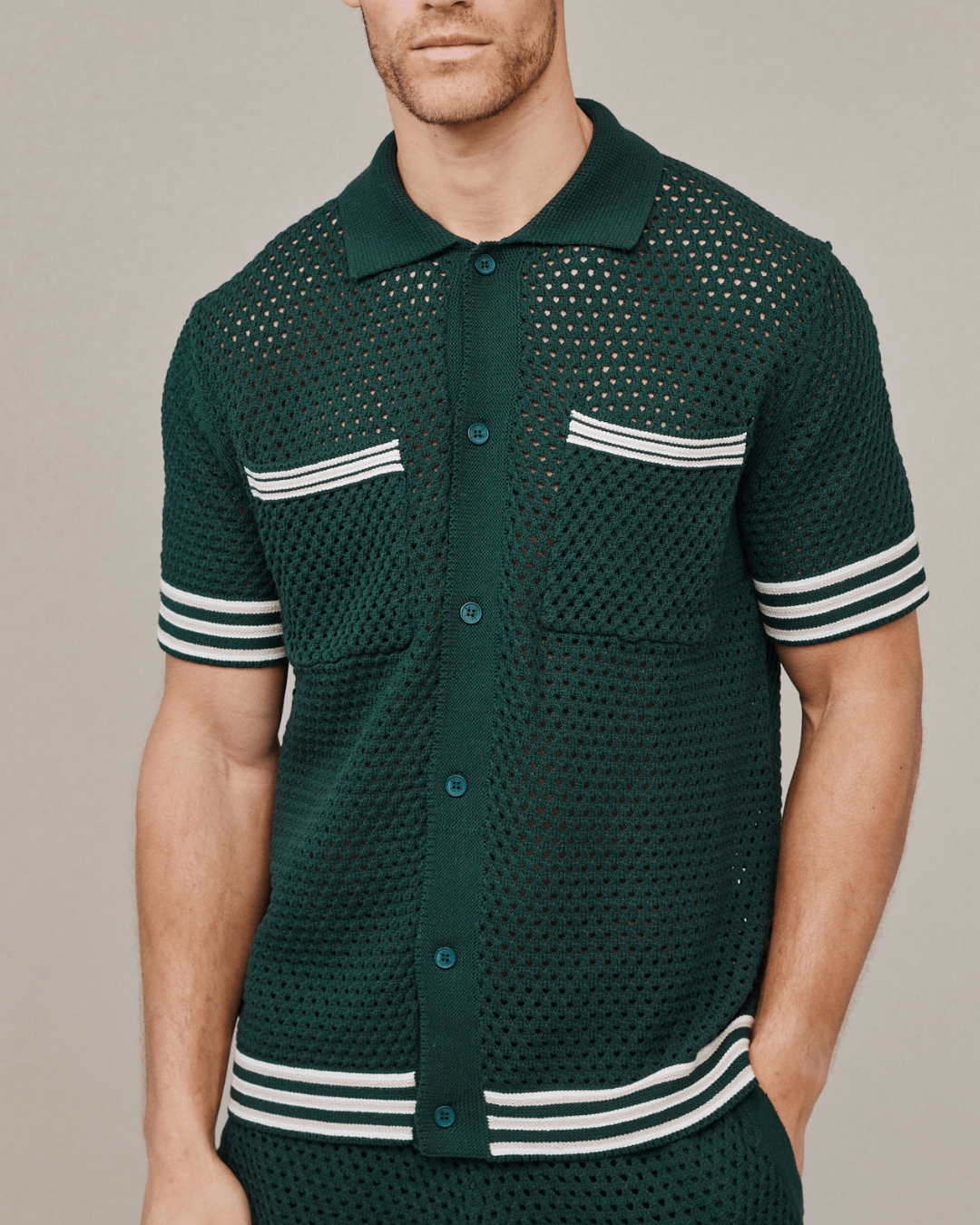 Cipressi Crochet Knit Shirt - Green