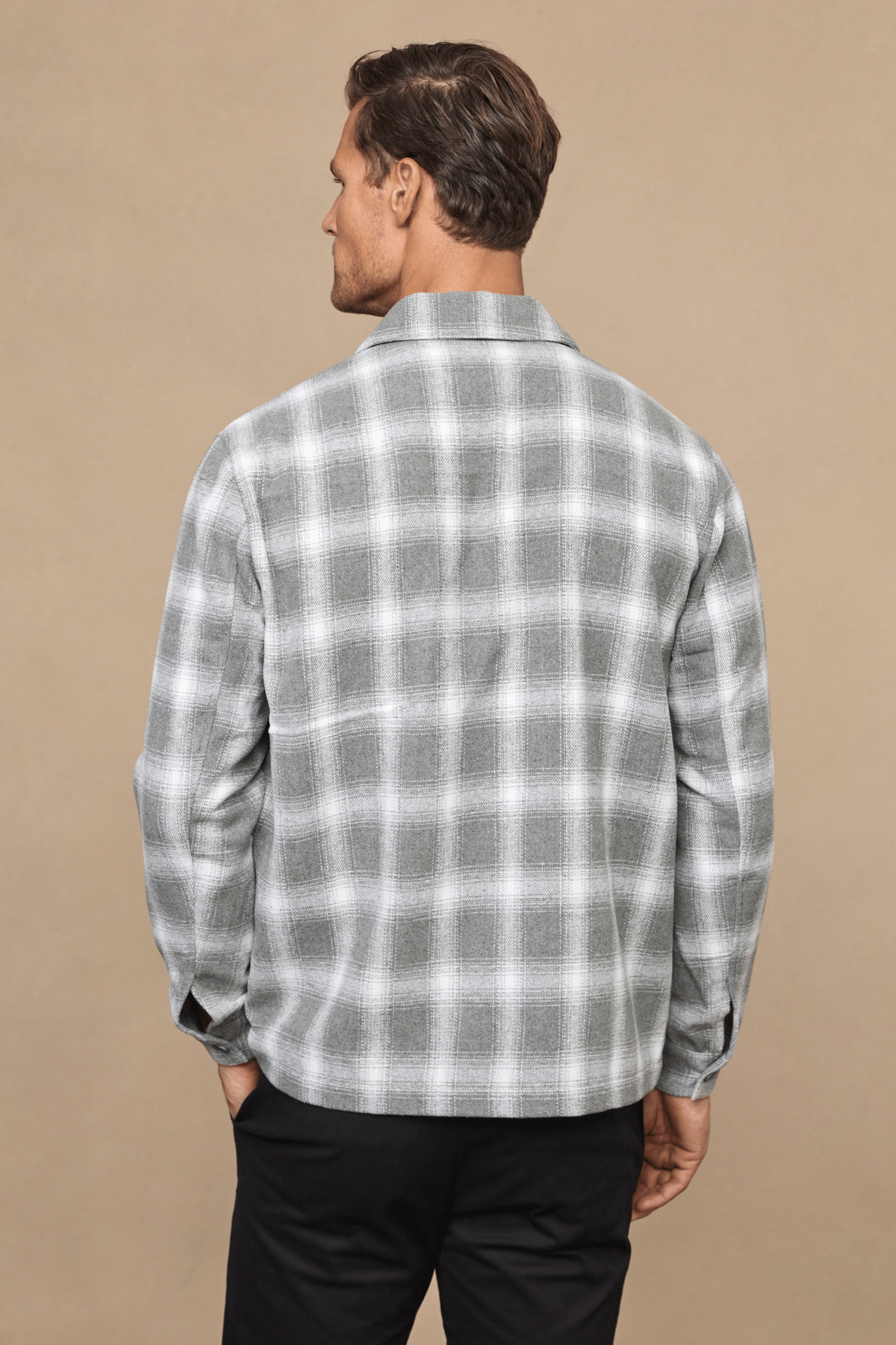 Vienna Wool Checked Overshirt - Sage/Ivory