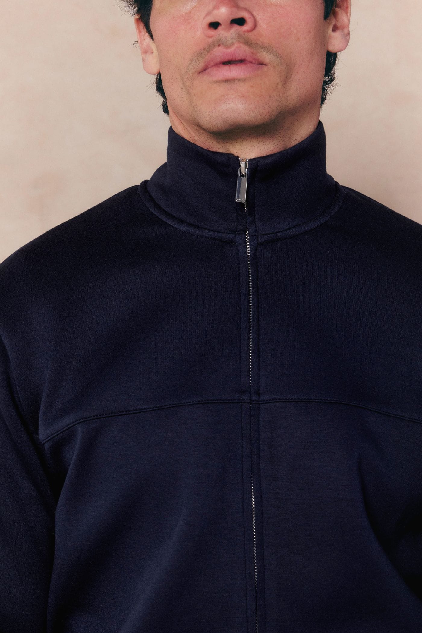 Luxe Zip Through Jacket - Navy