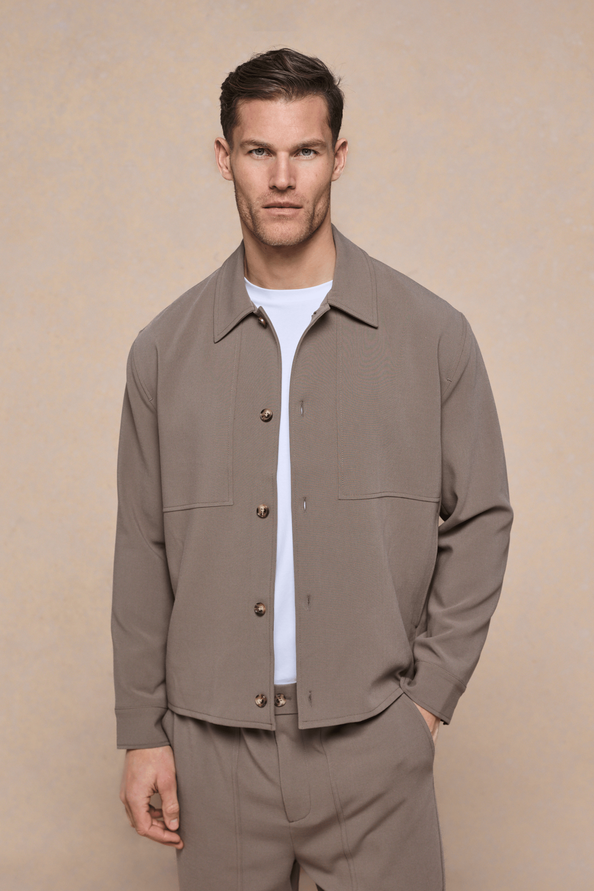 Julien Relaxed Panelled Jacket - Olive