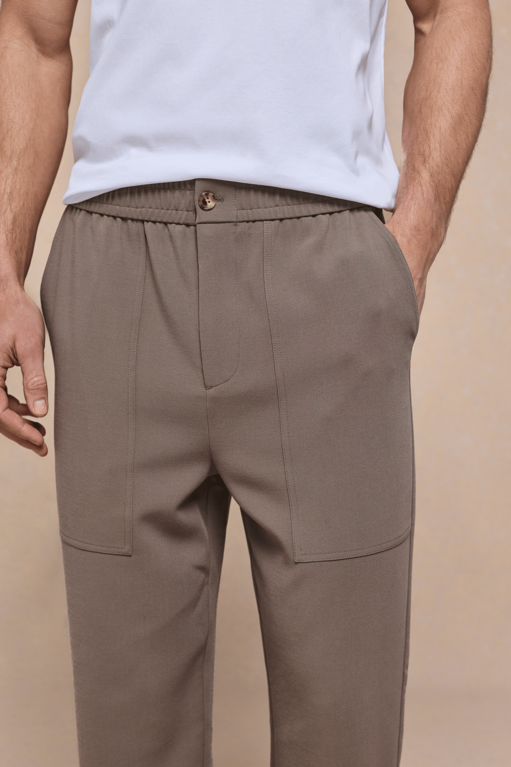 Julien Relaxed Panelled Trouser - Olive