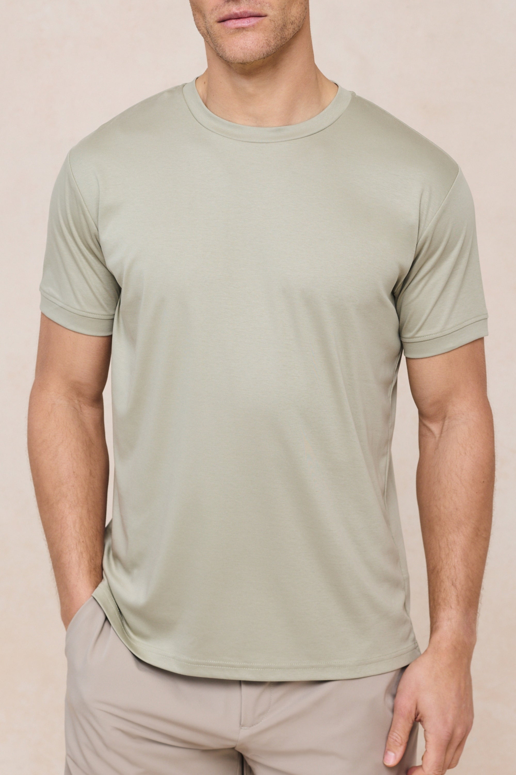 Luxe Mercerised T-Shirt - Light Sage