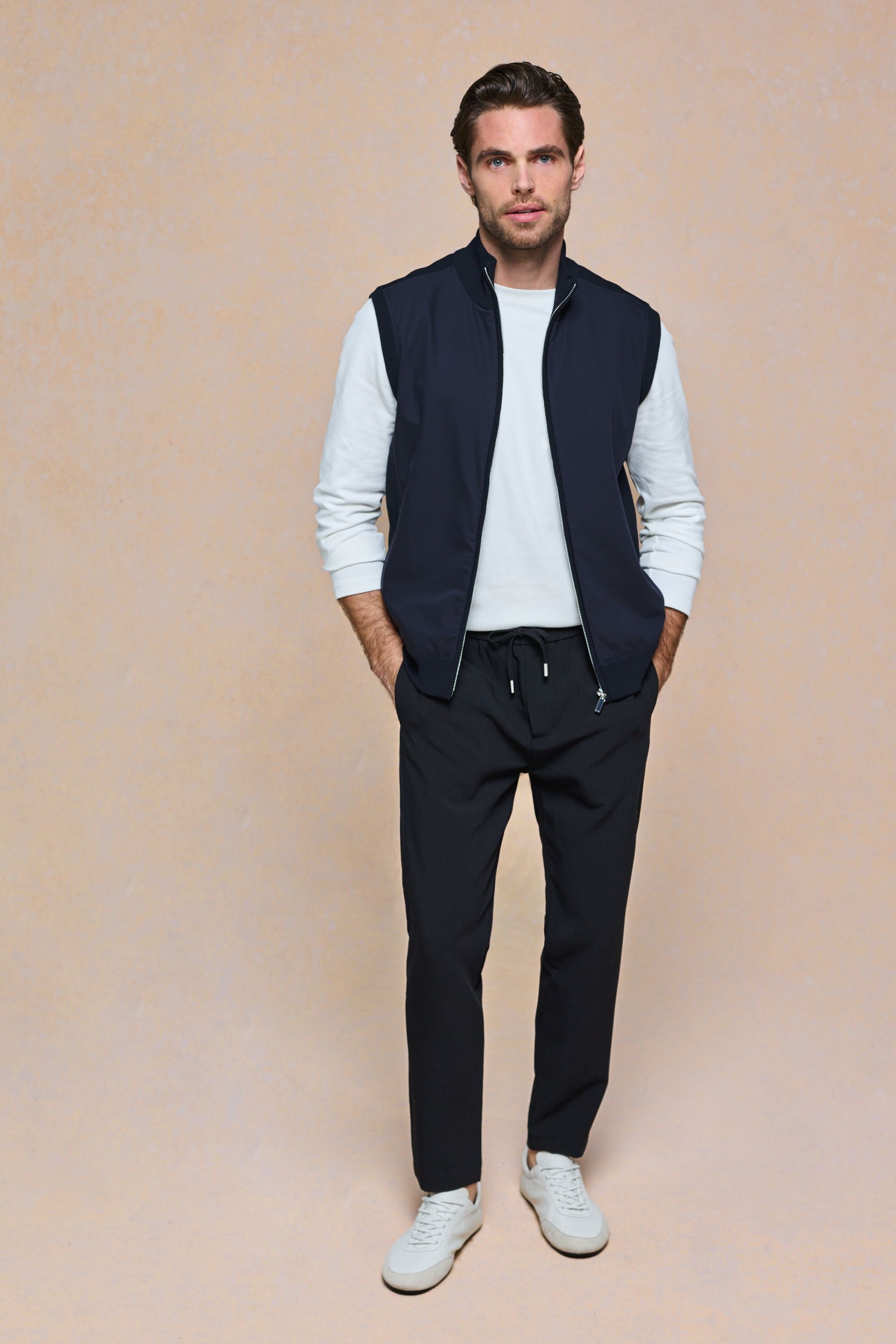 Davi Hybrid Knitted Gilet - Midnight Navy