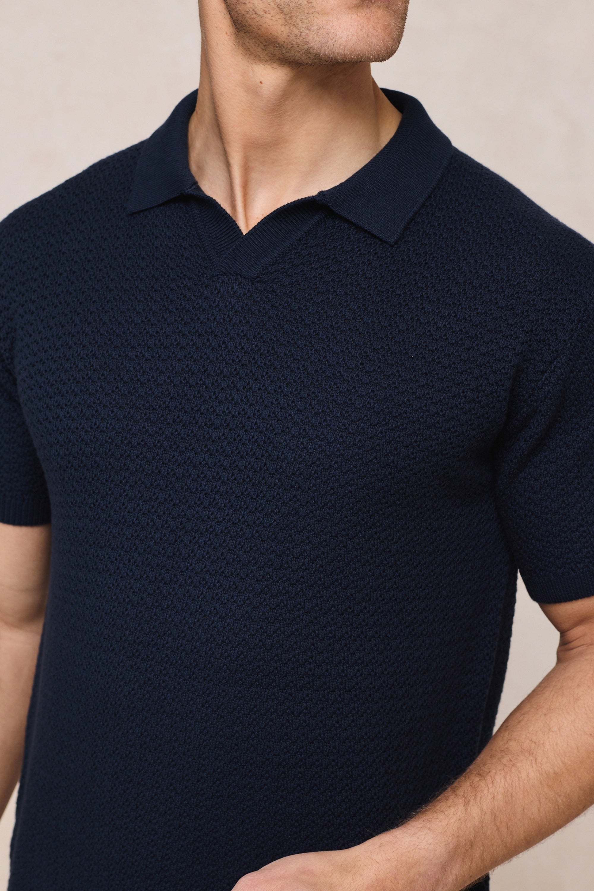 Rapha Cotton Knit Polo - Navy