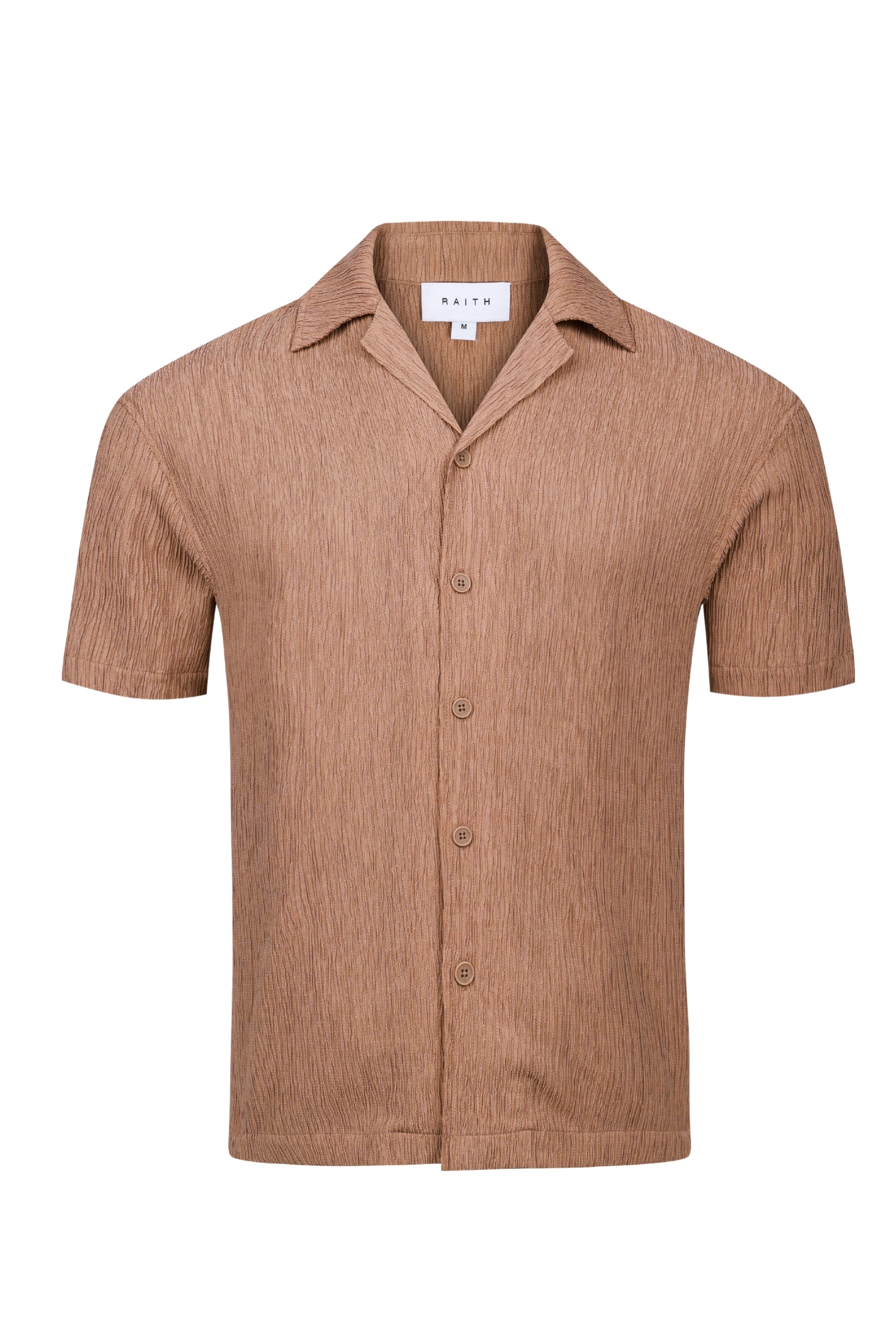 Gabriel Crinkled Tencel Short Sleeve Shirt - Rust