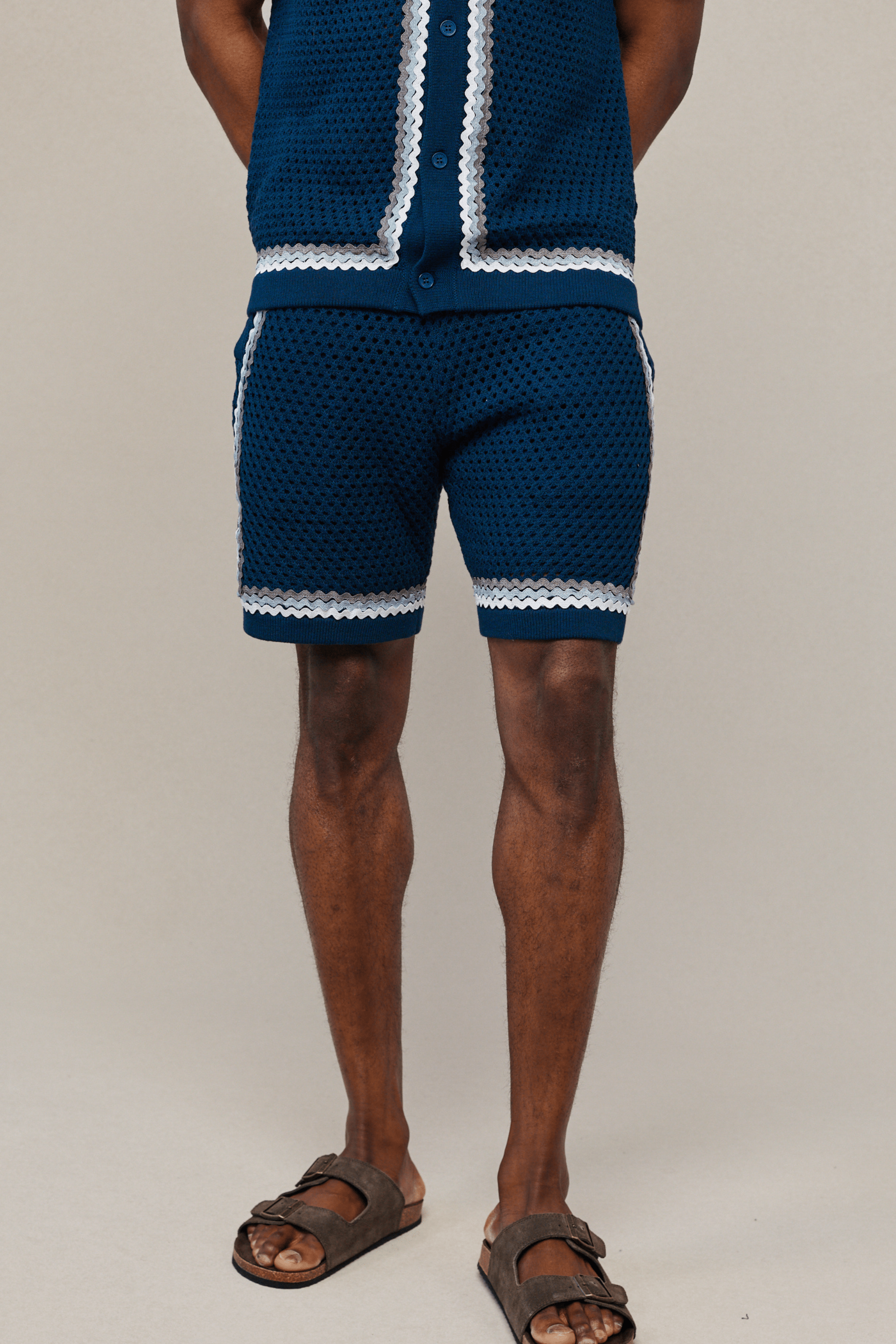Marconi Crochet Knit Short - Navy