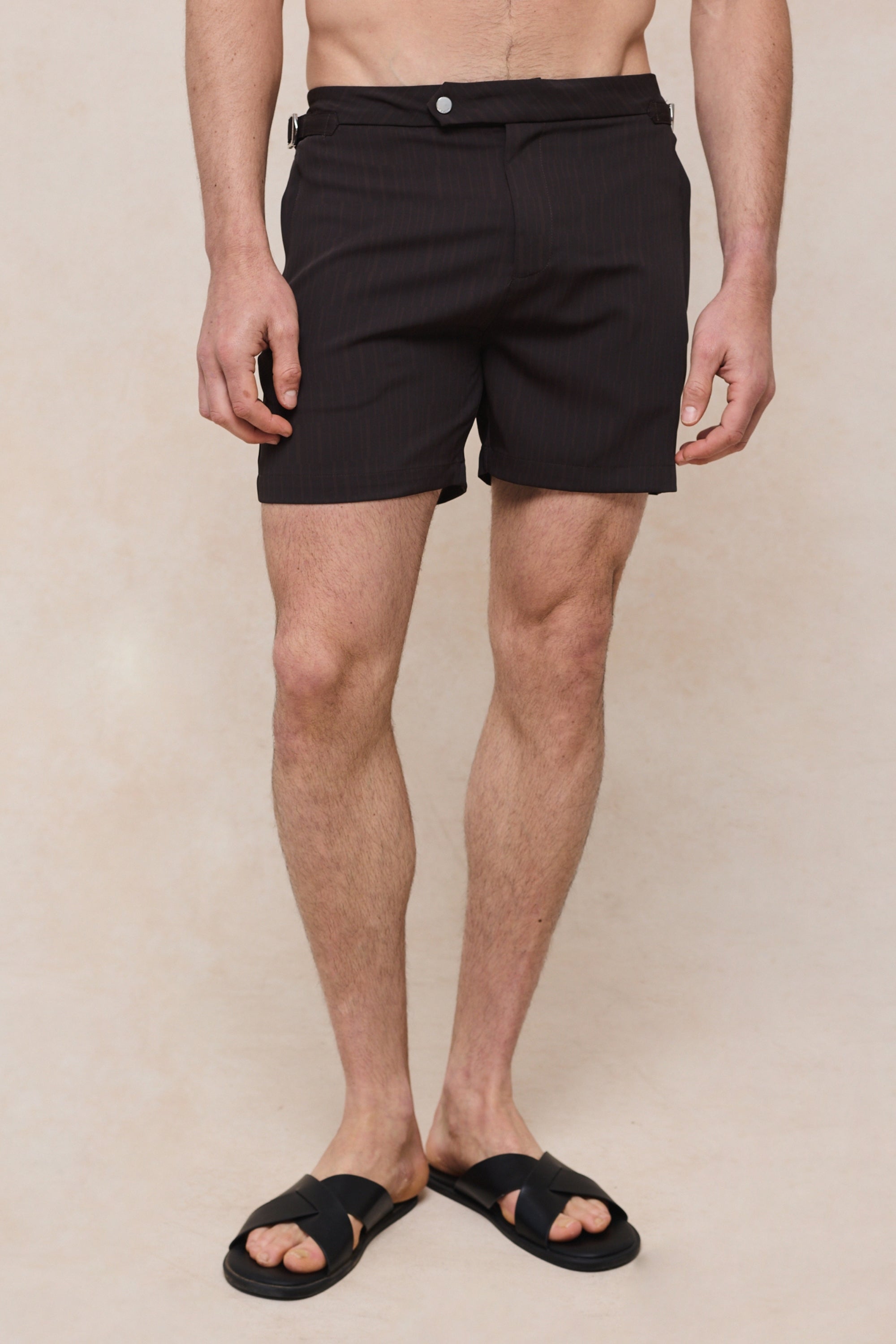 Silas Tailored Swim Short With Adjusters - Brown/Light Brown