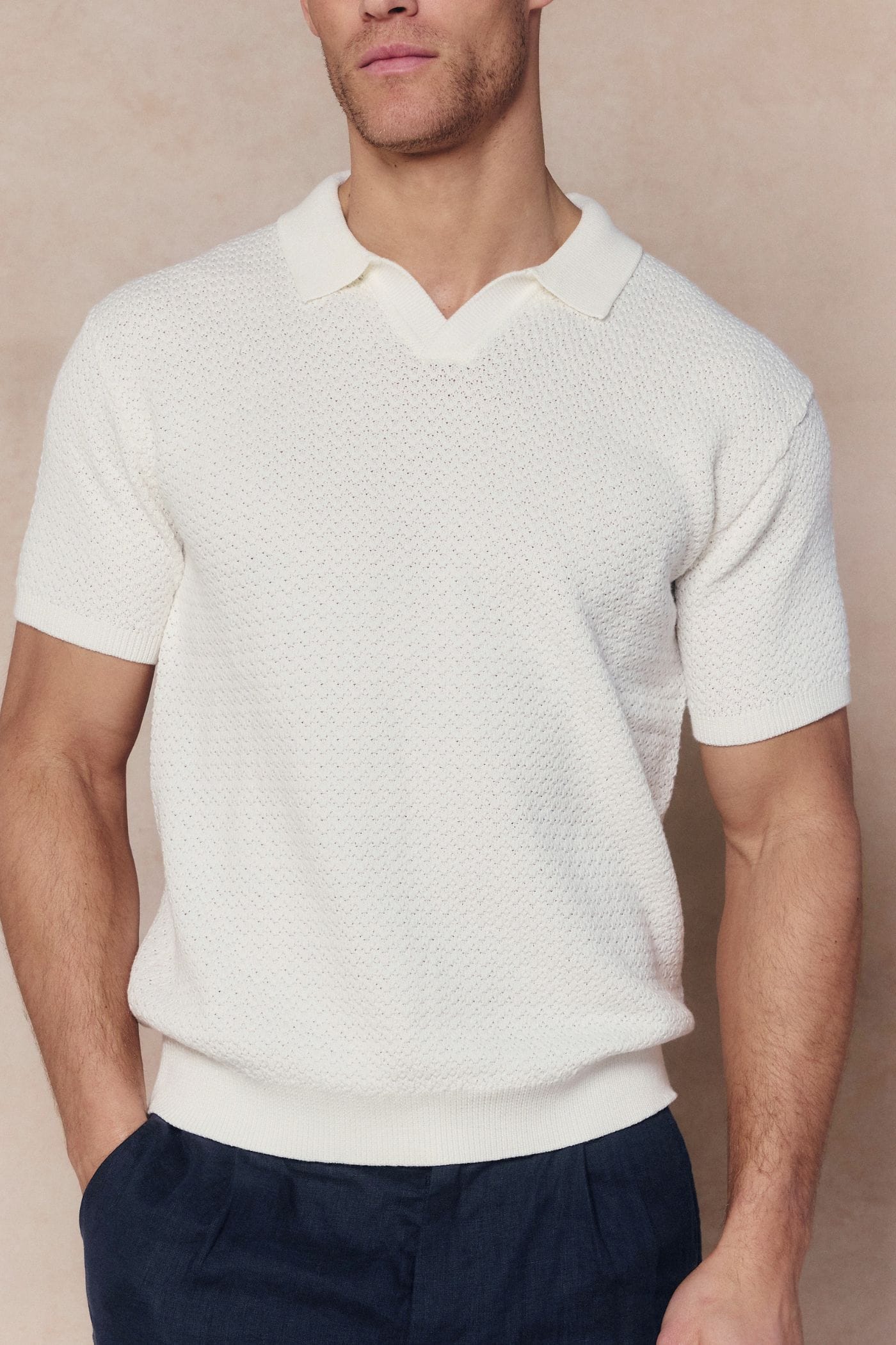 Rapha Cotton Knit Polo - Ecru
