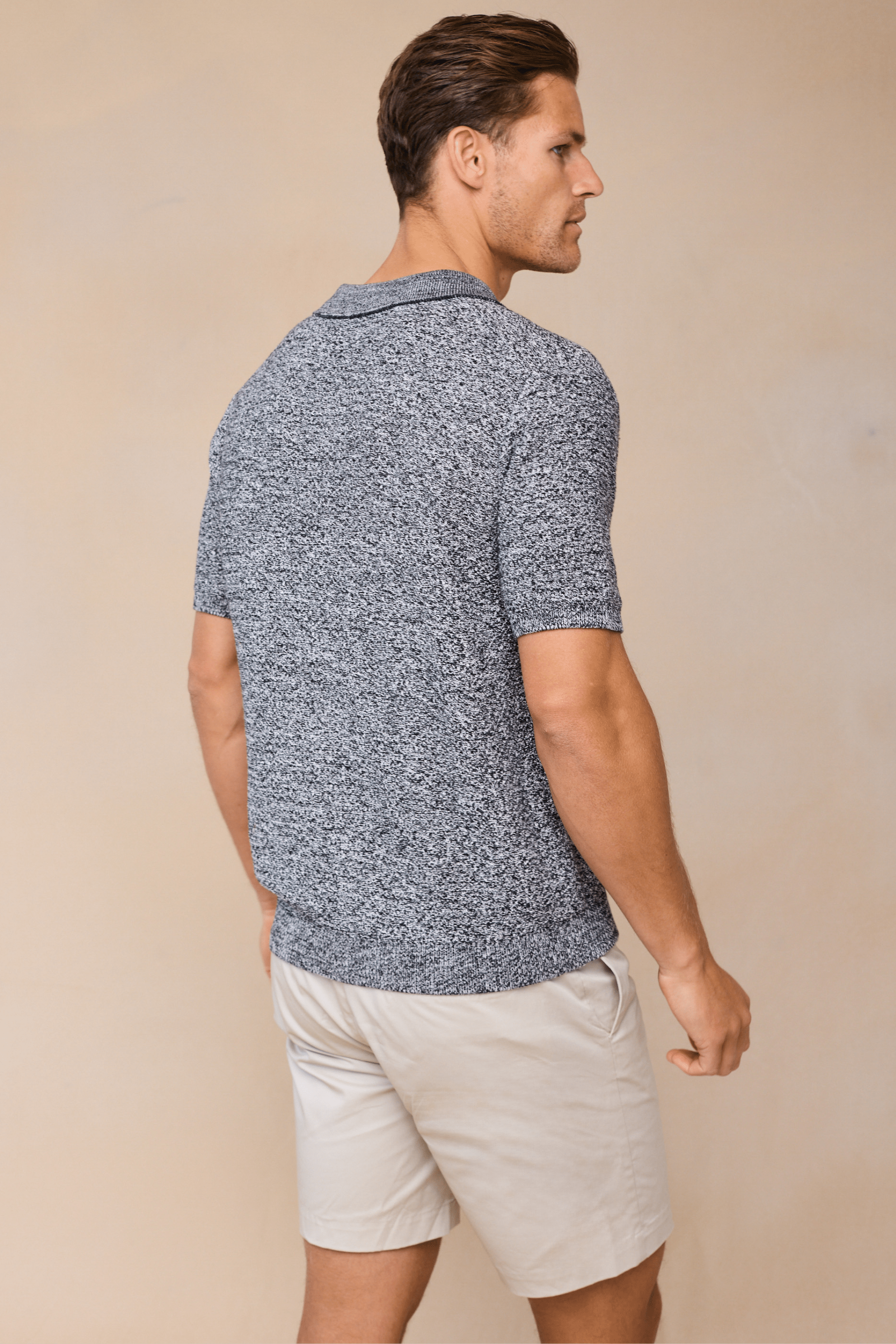 Rapha Cotton Knit Polo - Grey Marl
