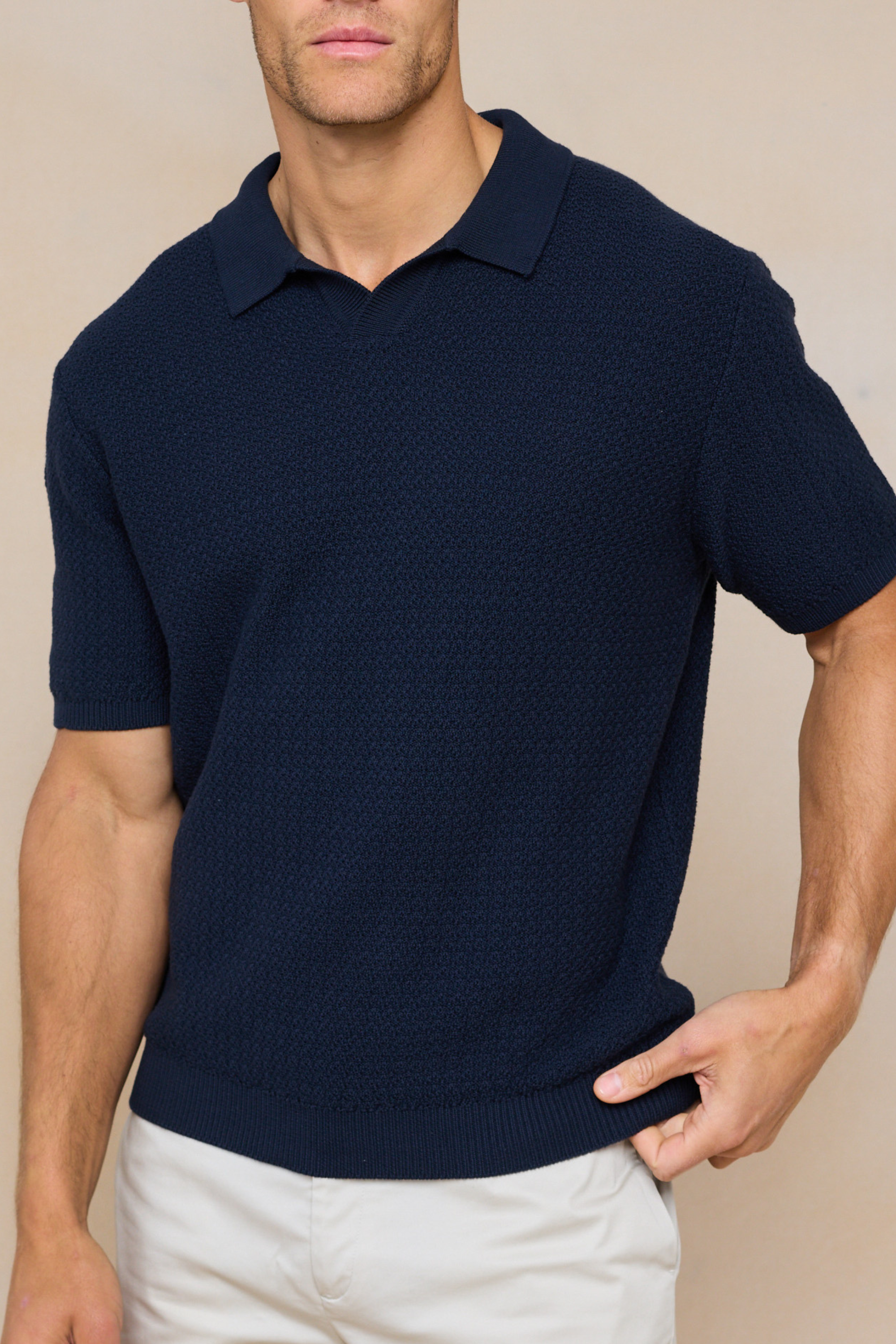 Rapha Cotton Knit Polo - Navy