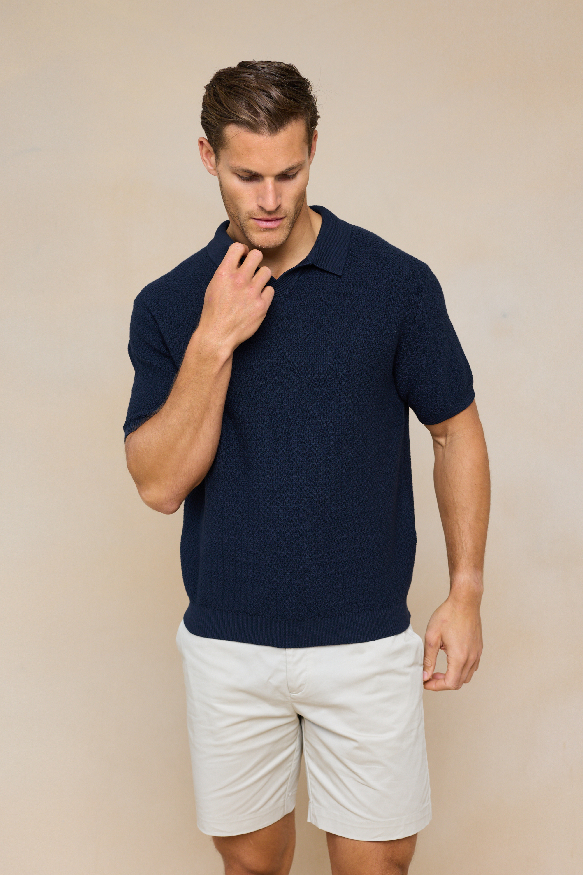 Rapha Cotton Knit Polo - Navy