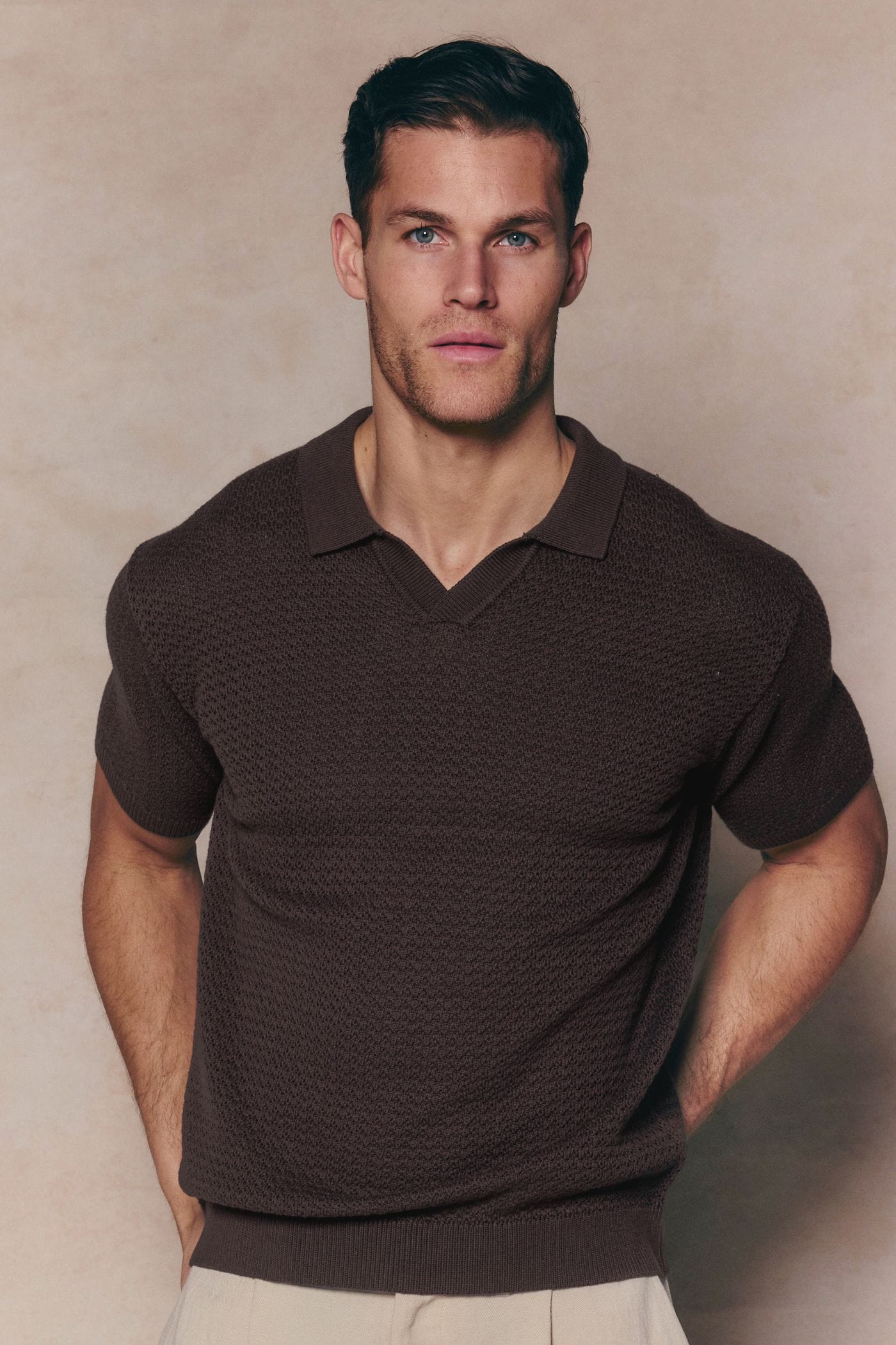Rapha Cotton Knit Polo - Brown