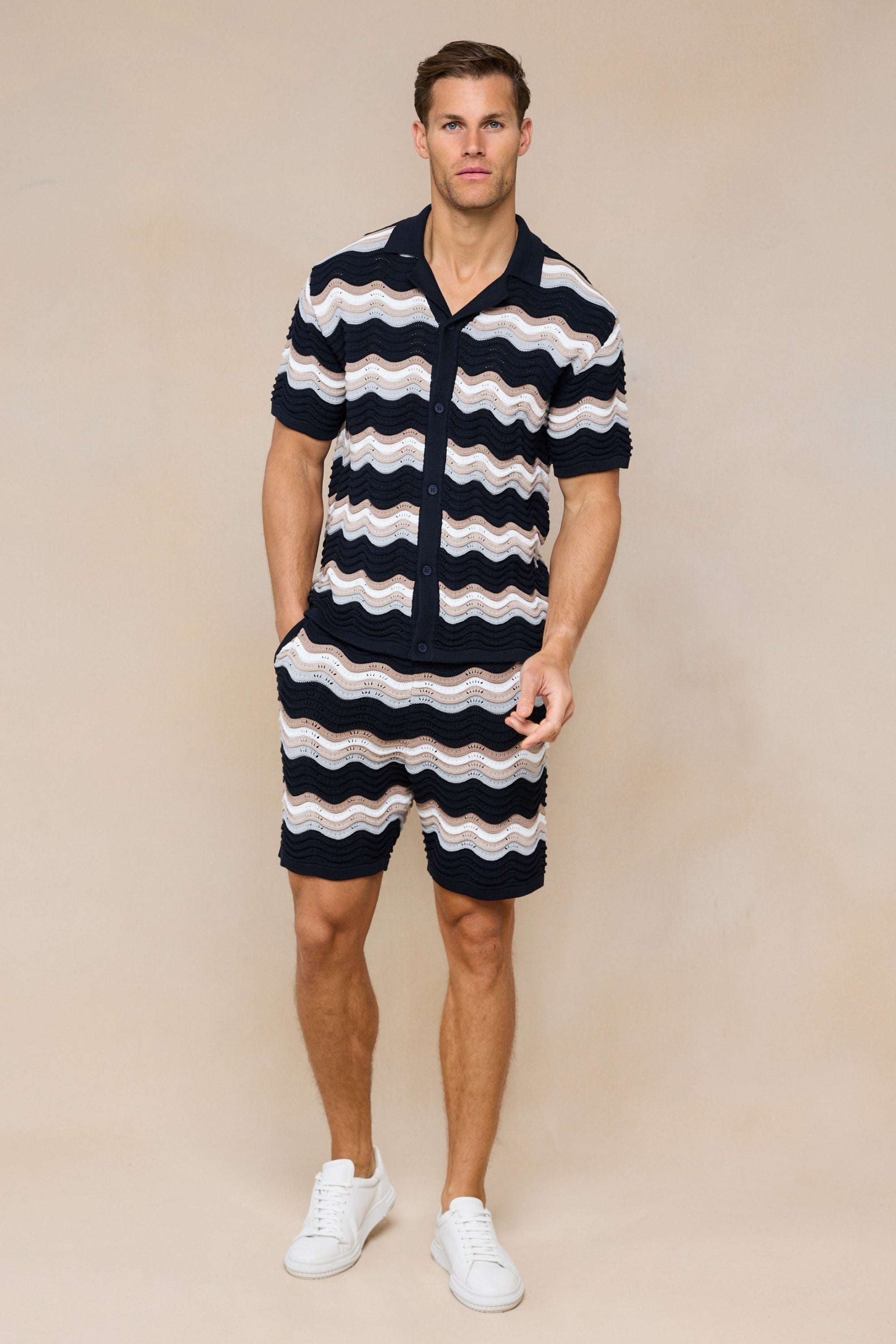 Primavera Häkelstrick-Shorts - Schwarz/Braun