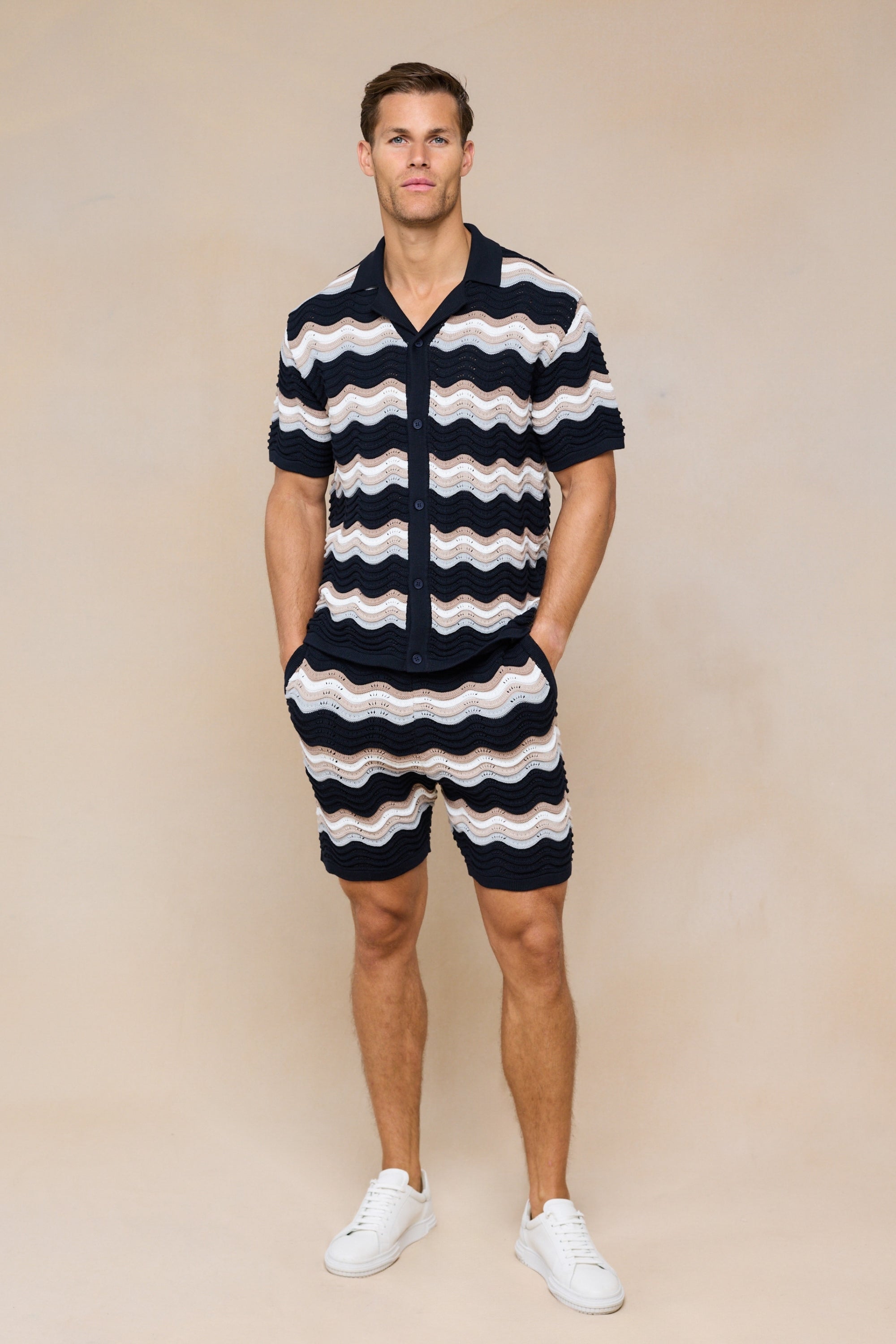 Primavera Häkelstrick-Shorts - Schwarz/Braun