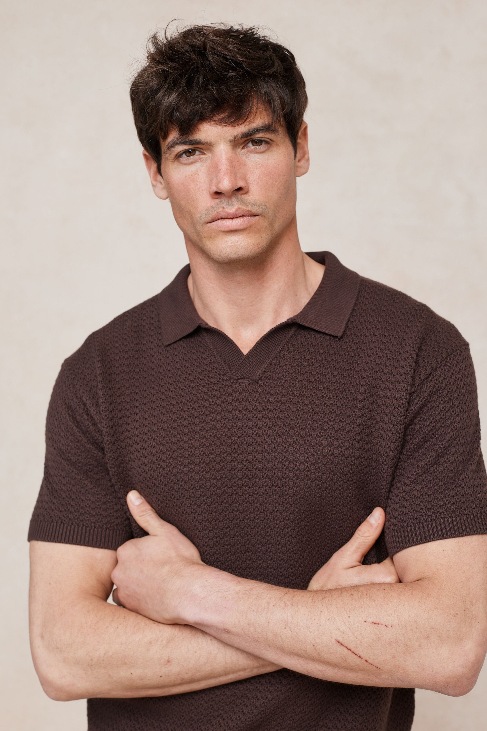 Rapha Cotton Knit Polo - Brown