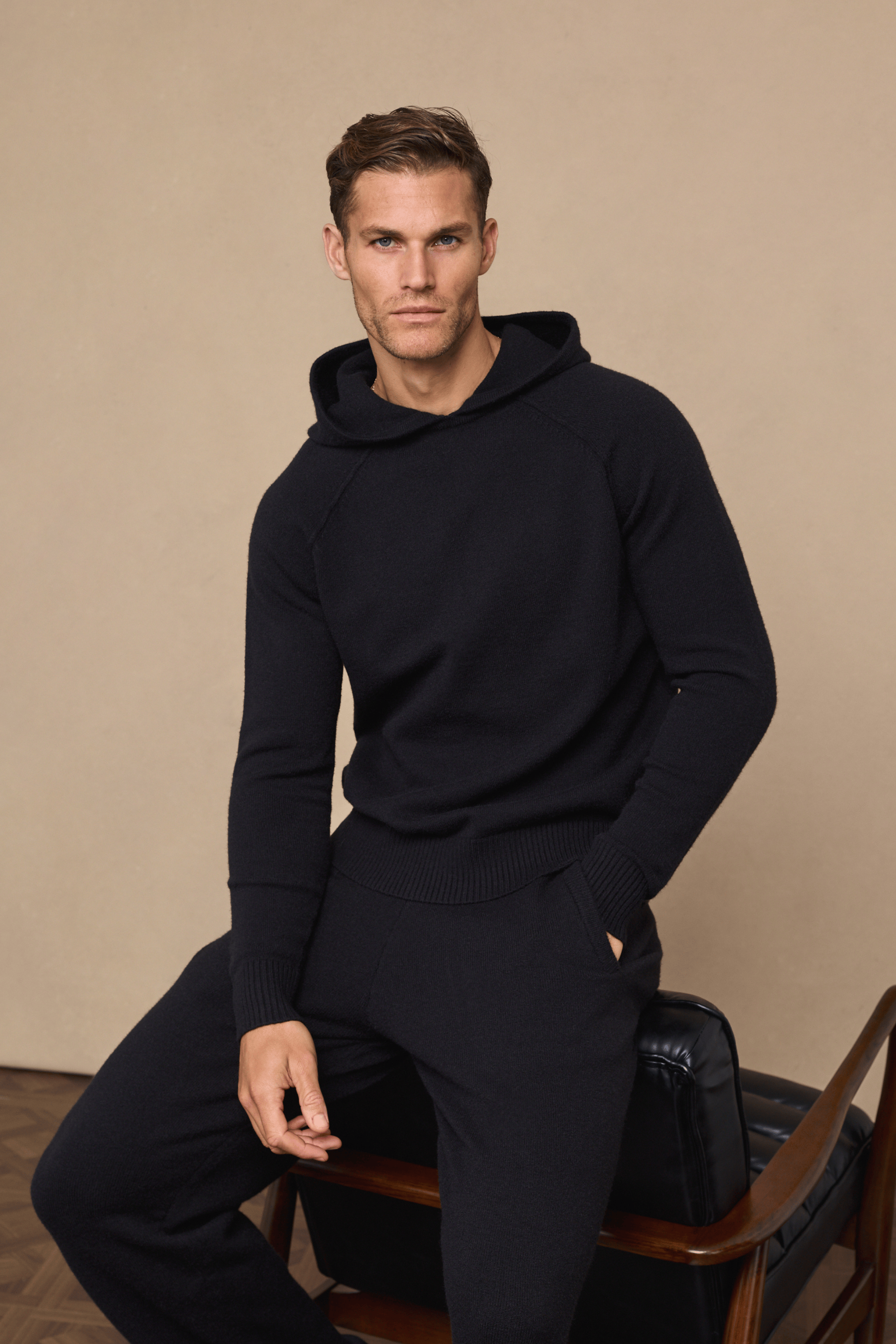 Rowan Knitted Hoodie - Black