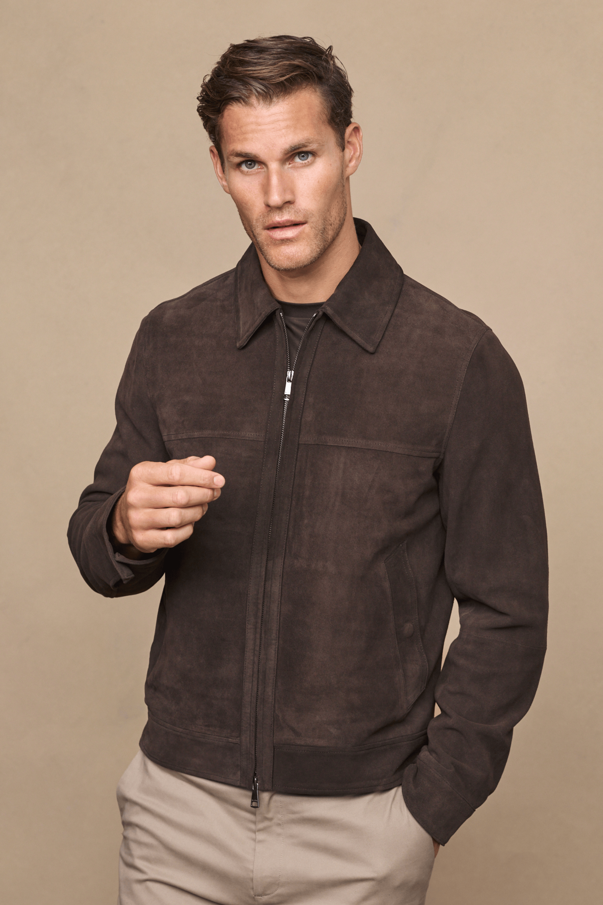 Raith Bruno Suede Jacket - Brown