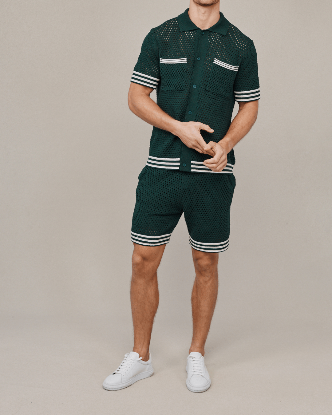 Cipressi Crochet Knit Shirt - Green