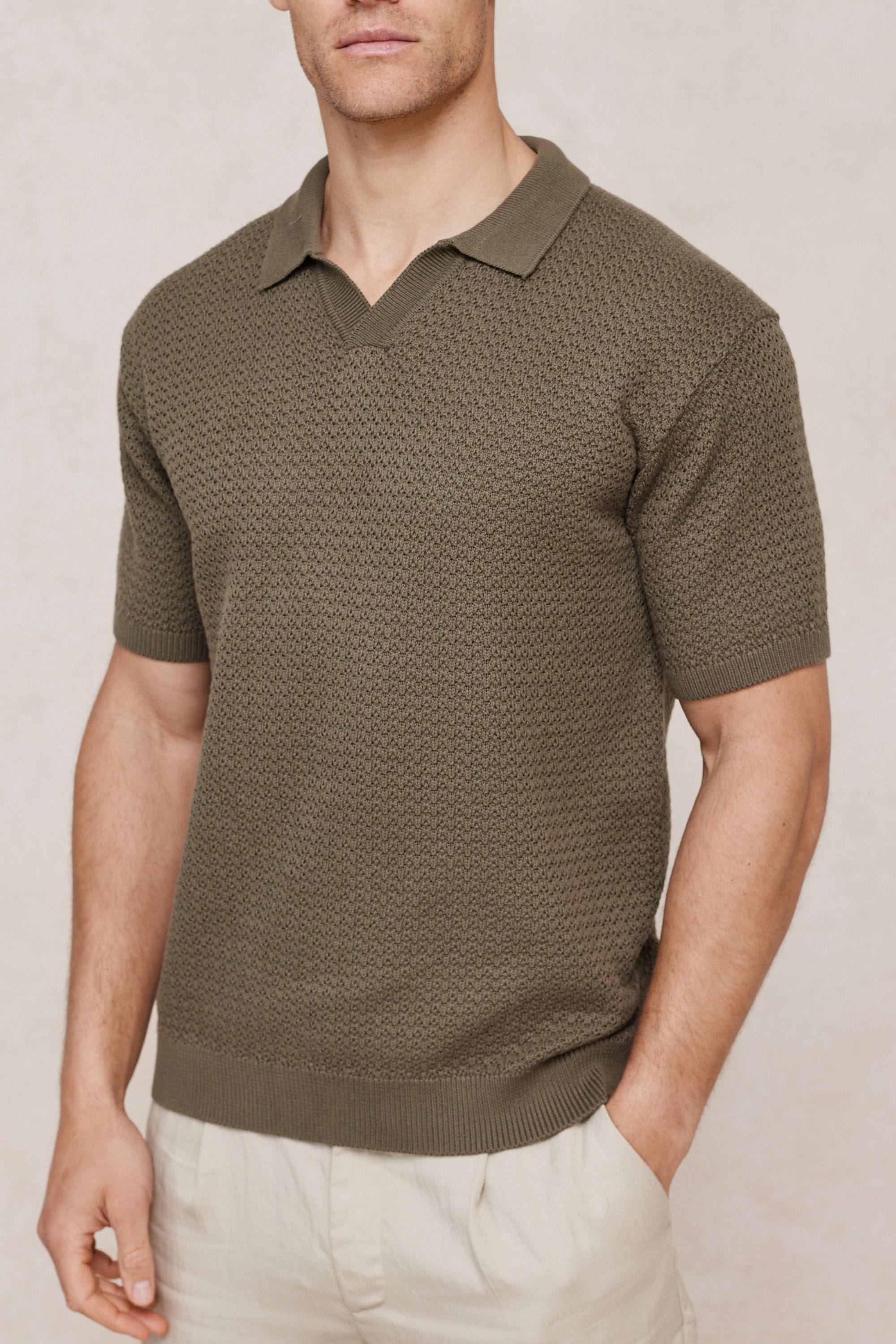 Rapha Cotton Knit Polo - Dark Olive